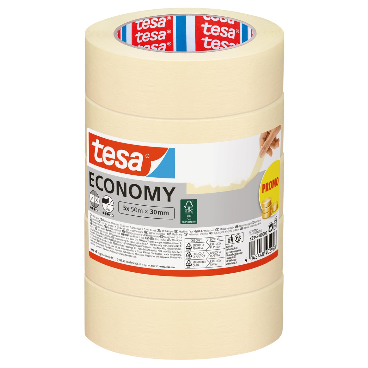 TEAC tesa Malerband Economy 5x 50m x 30mm PROMO