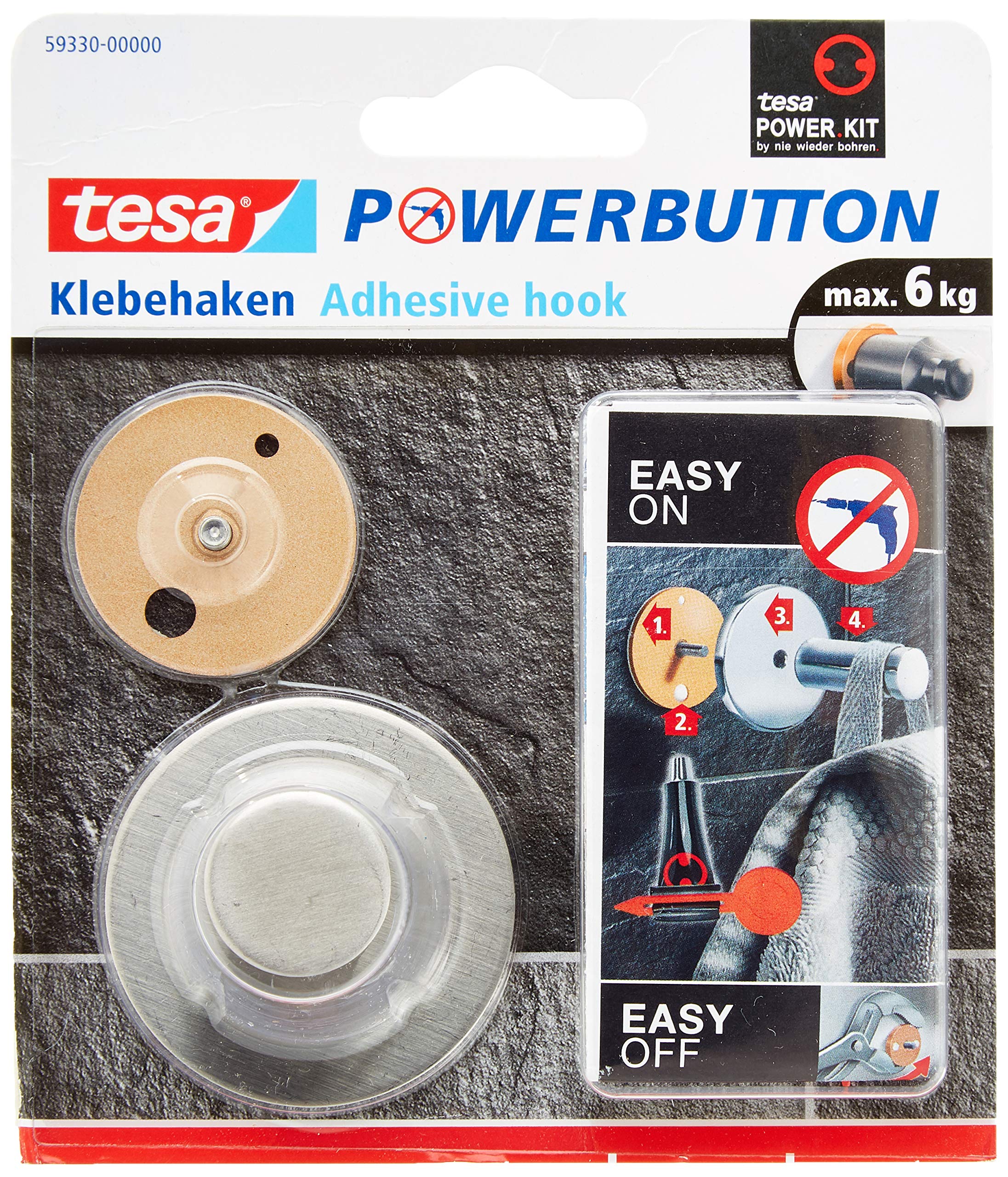 TEAC tesa Powerbutton Classic Haken Rund 6kg