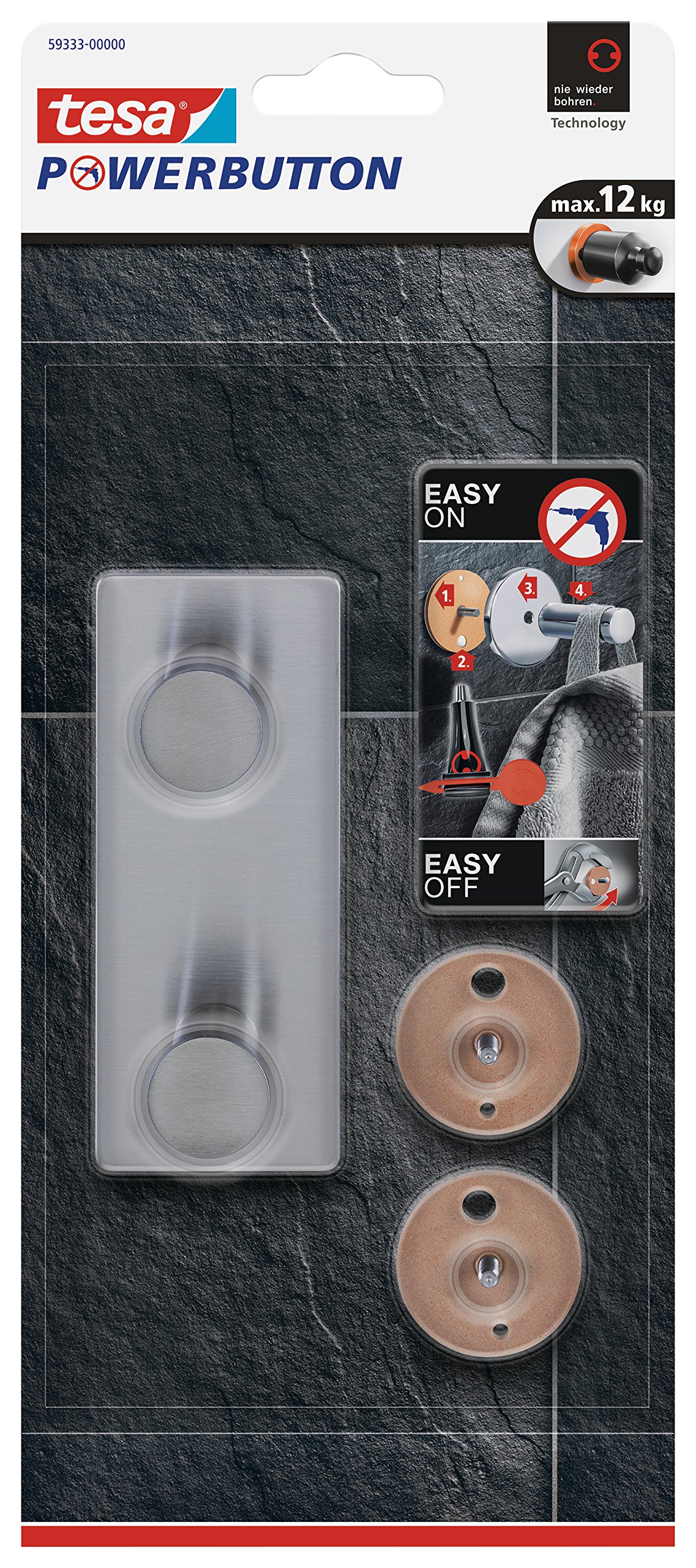 TEAC tesa Powerbutton Classic Doppelhaken 12kg