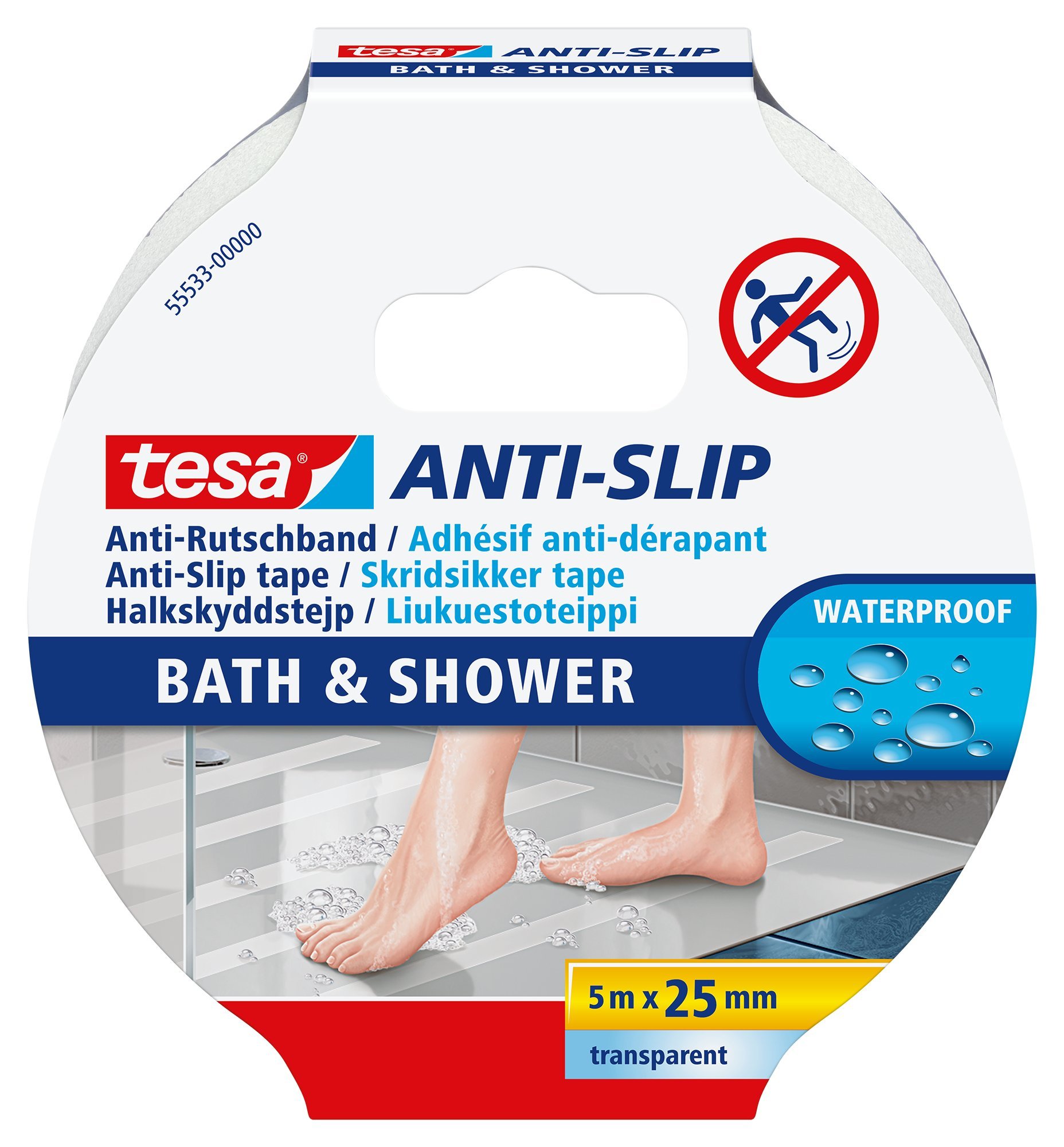 TEAC tesa Anti-Rutschband Bad & Dusche 5m x 25mm