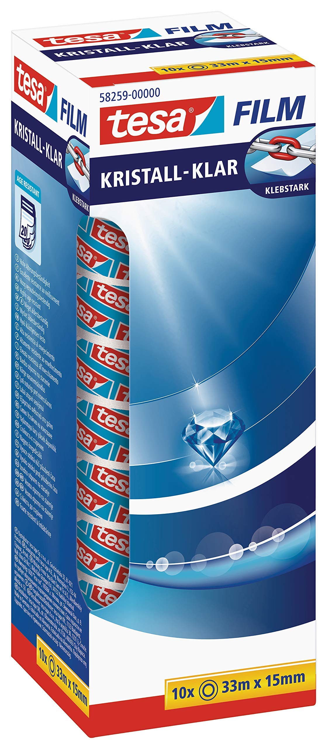 TEAC tesafilm 10 Rollen 33m x 15mm kristall-klar