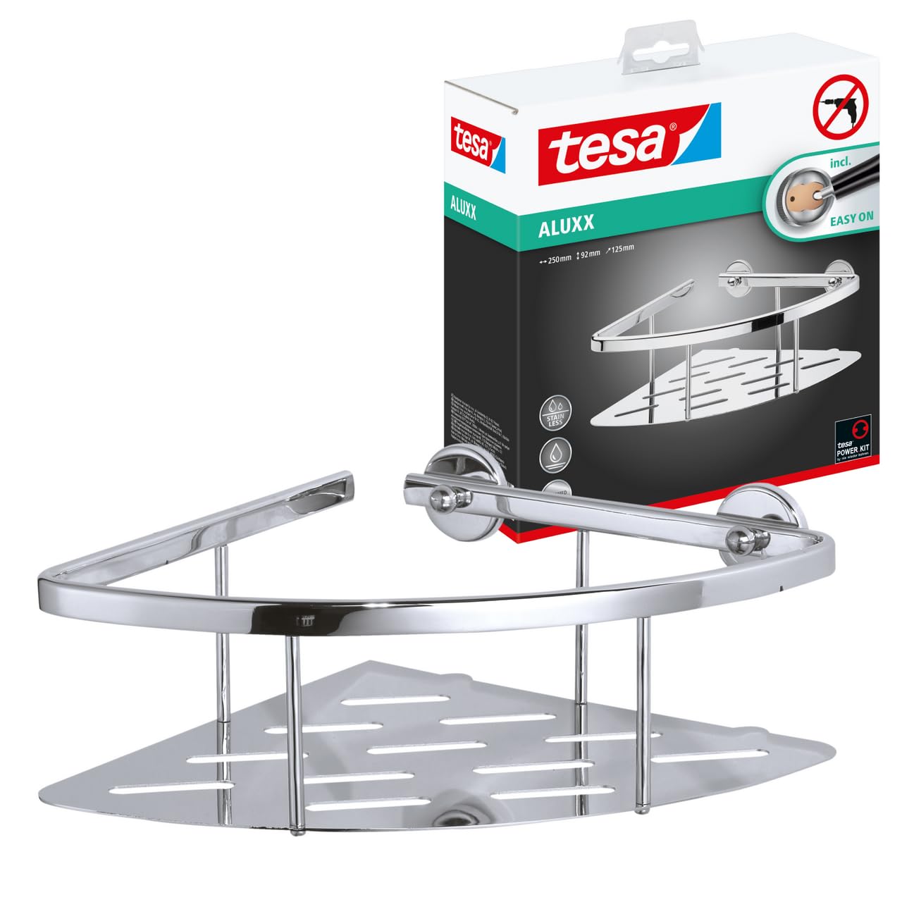 TEAC tesa ALUXX Eckablagekorb einstöckig silber