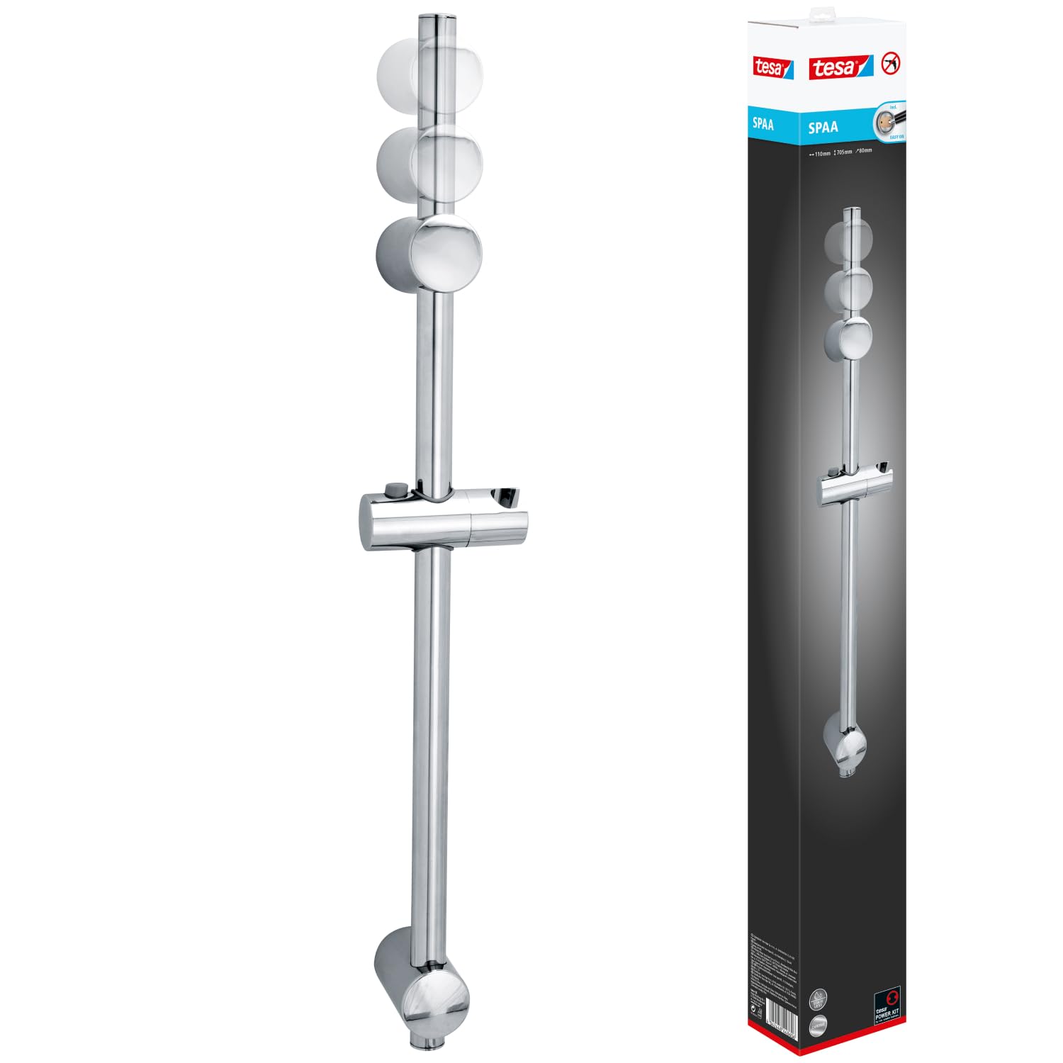 TEAC tesa SPAA Duschstange 70cm inkl. Klebelösung
