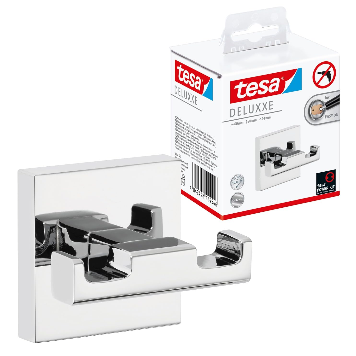 TEAC tesa Deluxxe Gaderobenhaken silber