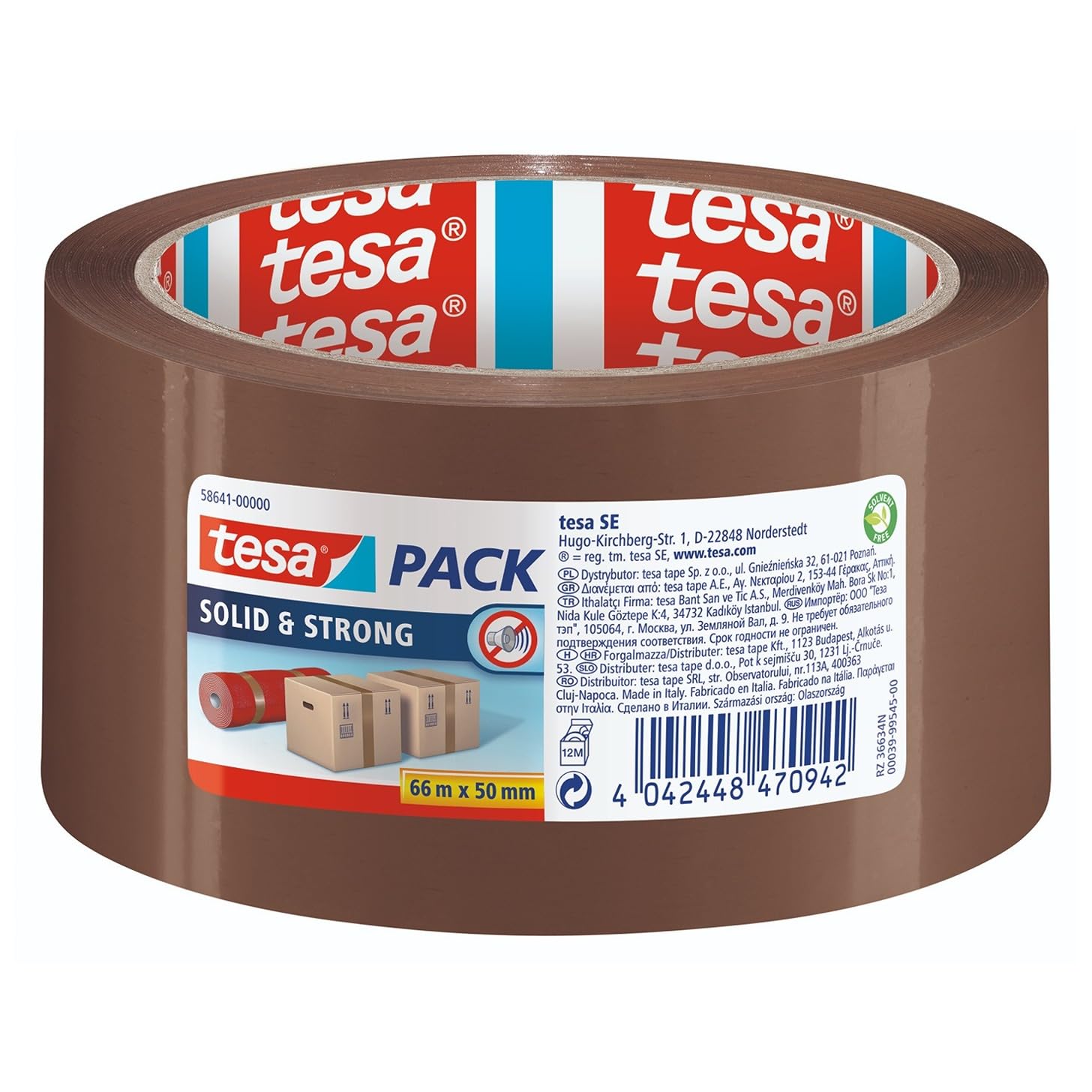 TEAC tesapack Solid&Strong Paketband 66m x 50mm braun