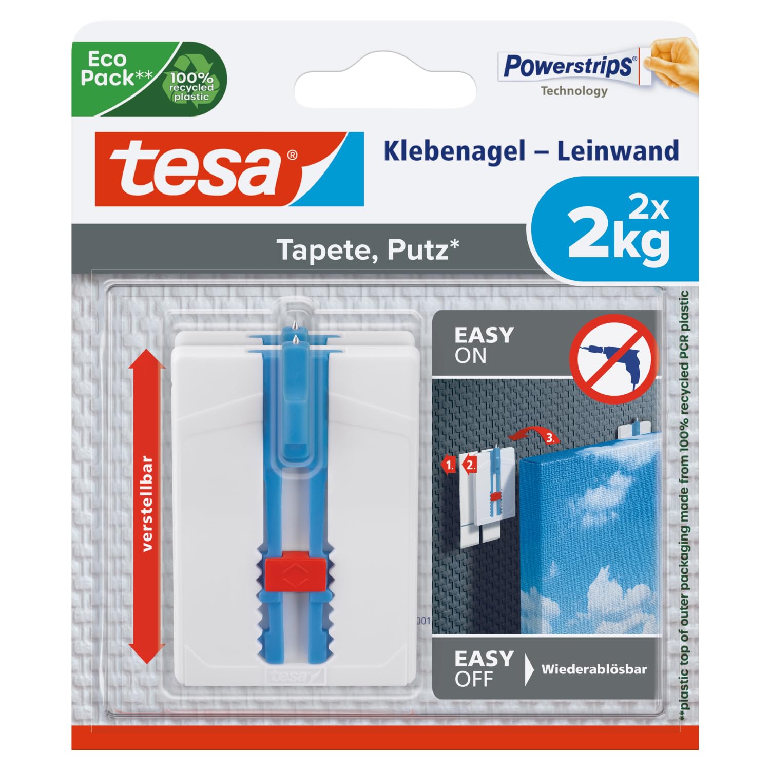 TEAC tesa Klebenagel Leinwand für Tapeten & Putz (2kg)