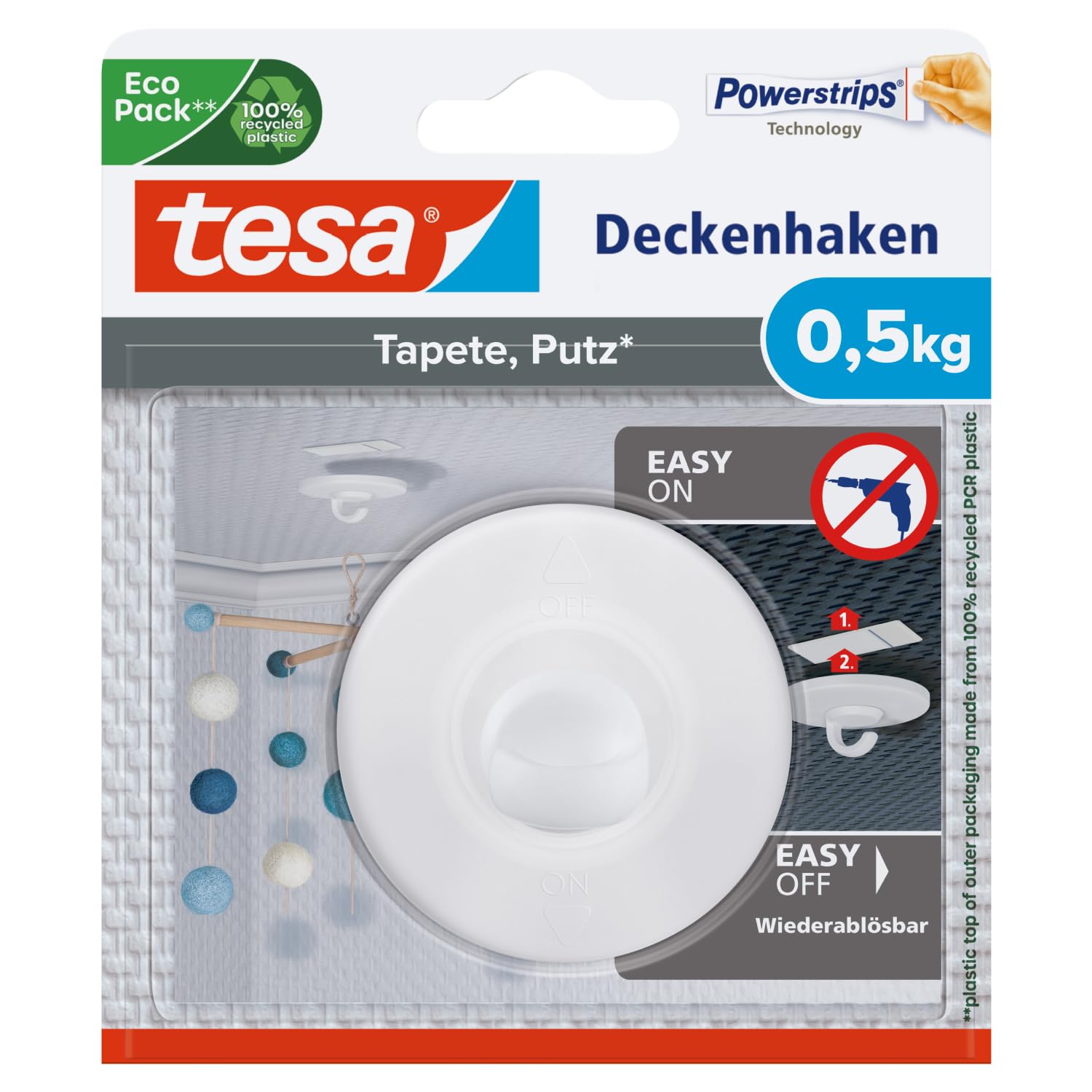 TEAC tesa Deckenhaken Tapete&Putz 0.5kg