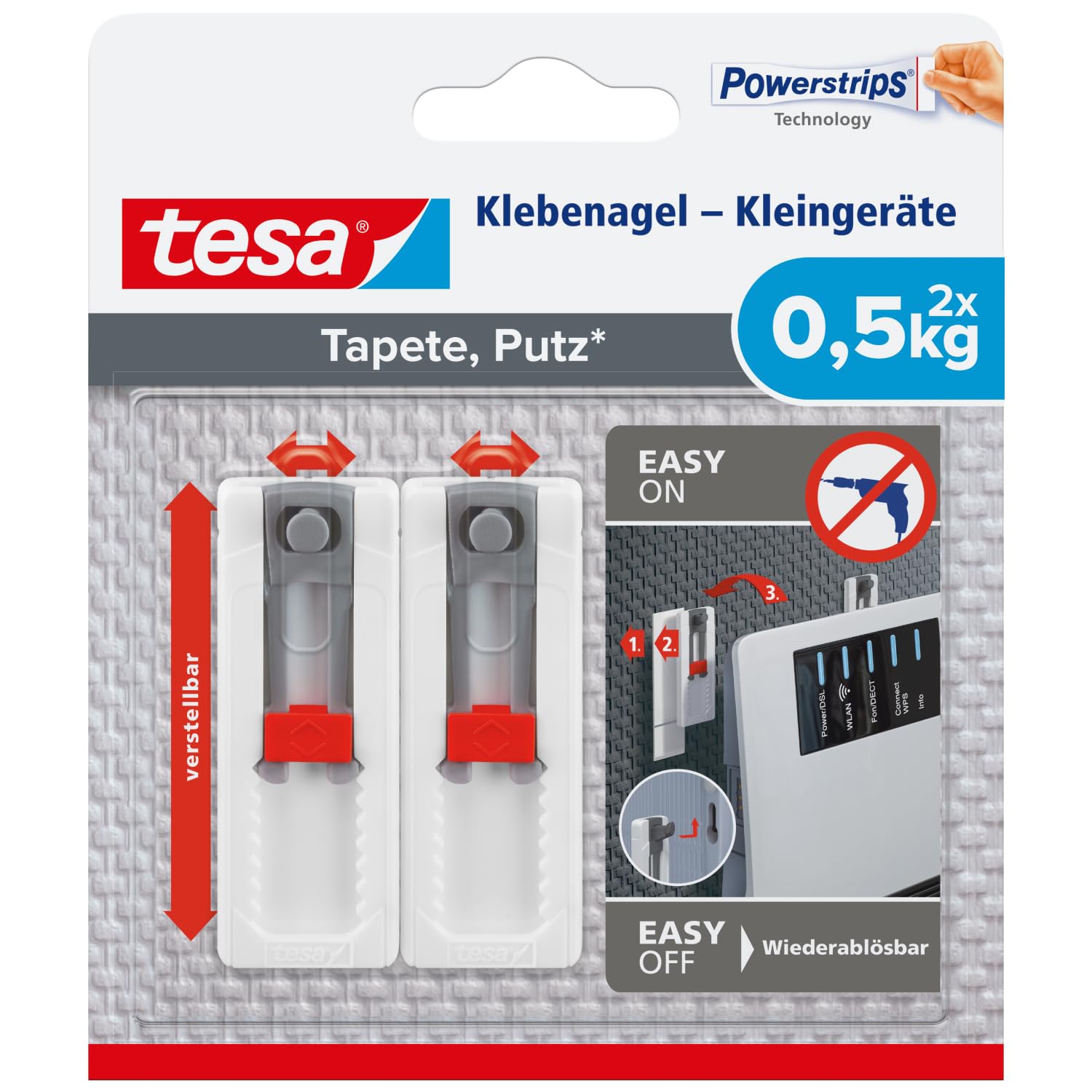 TEAC tesa Klebenagel Kleingeräte für Tapeten & Putz (0,5kg)