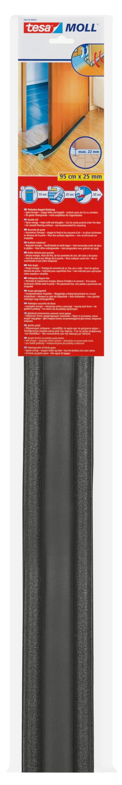 TEAC tesamoll Türbodendoppeldichtung 0.95m x 25mm anthrazit