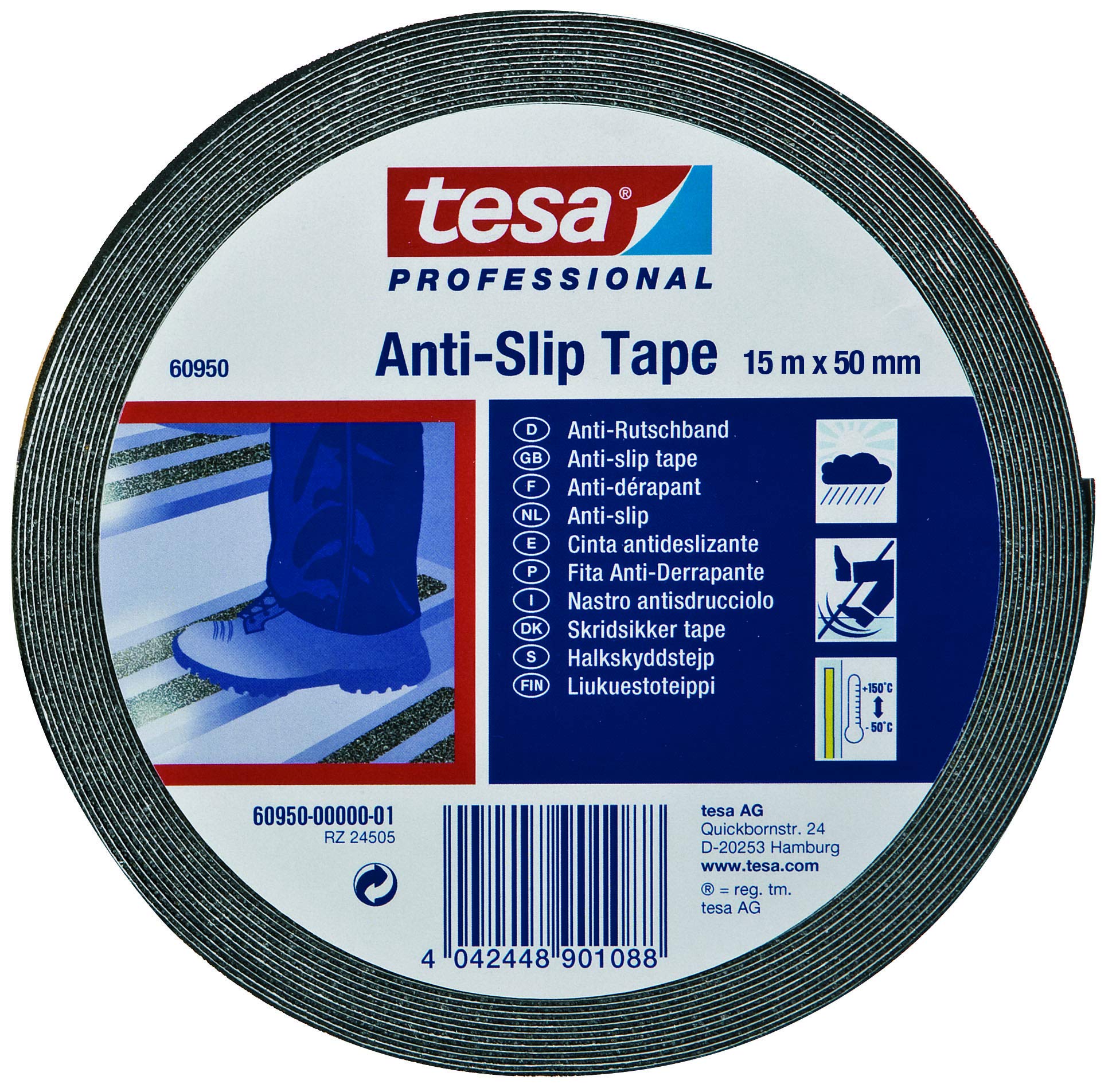 TEAC tesa Anti-Rutschband 15 x 50mm schwarz