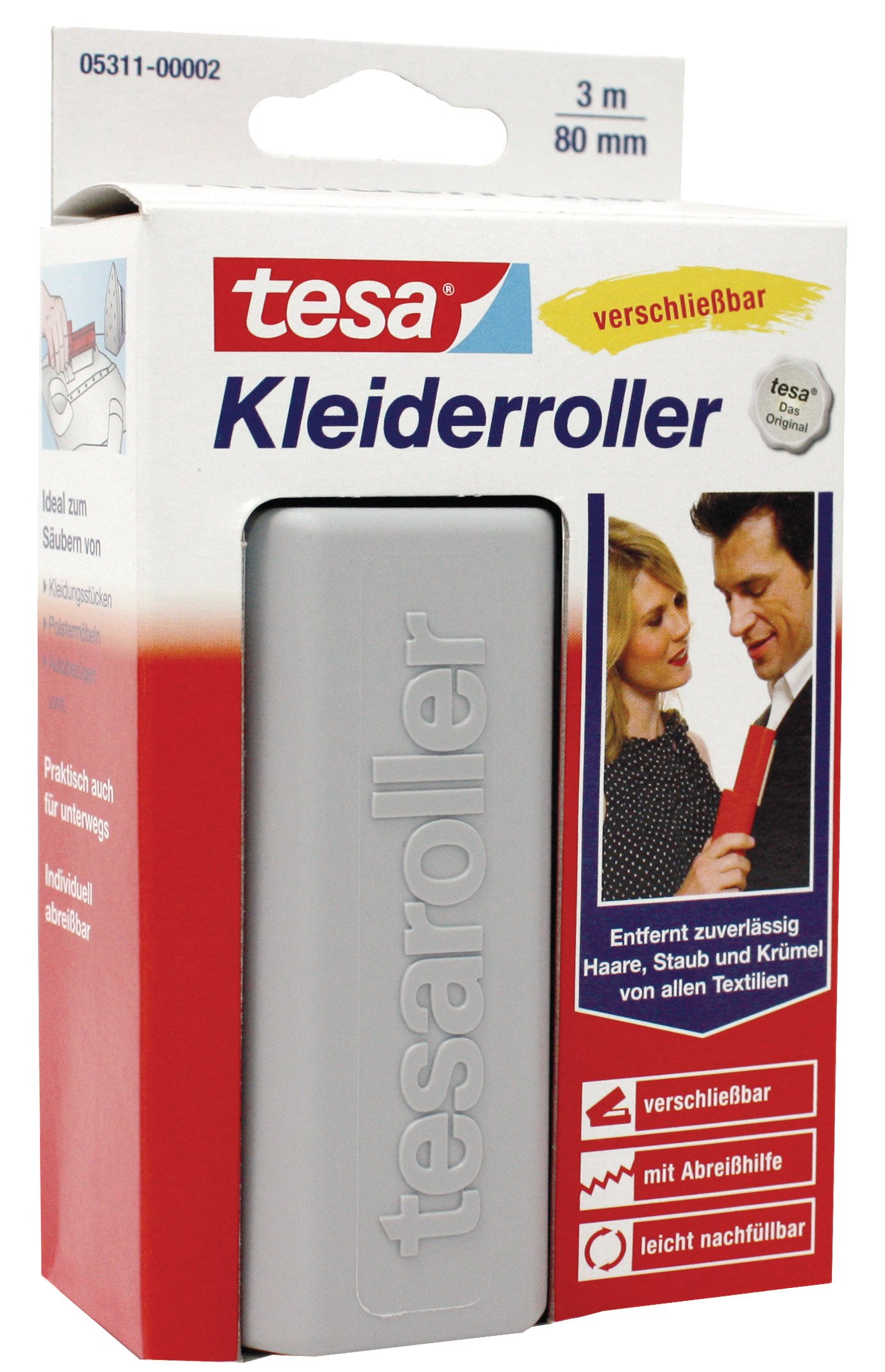TEAC tesa Fusselroller 3m x 80mm farblos