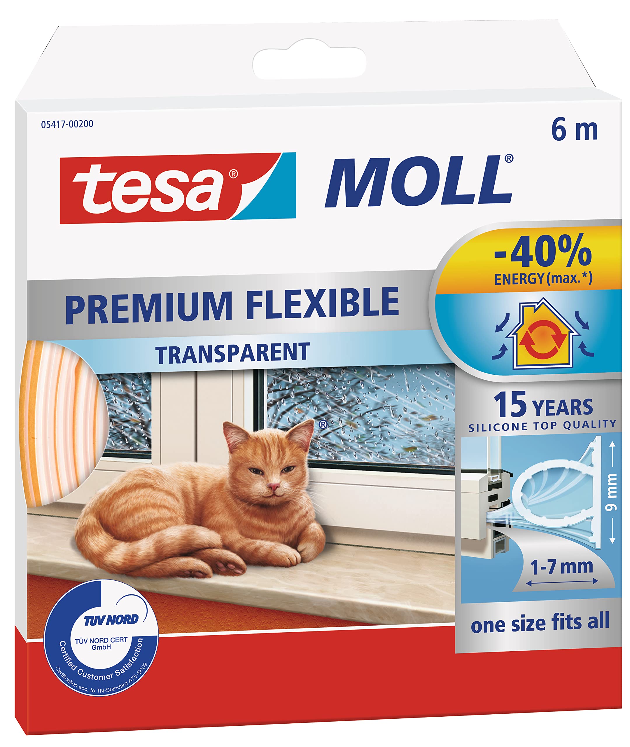 TEAC tesa INSULATION Dichtungsband Silikon Fits All 6mx9mmx7mm tr
