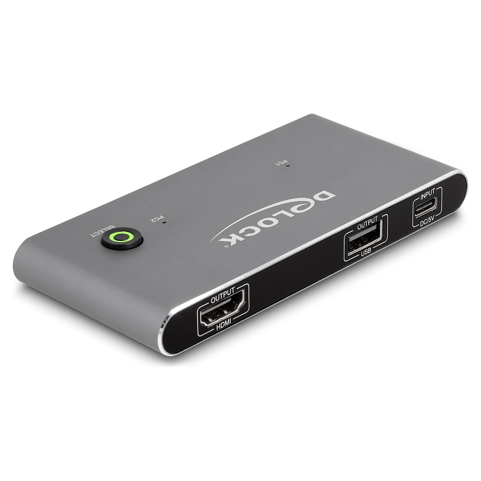 DeLock Commutateur KVM USB-C vers HDMI avec 3 ports USB-A 2.0