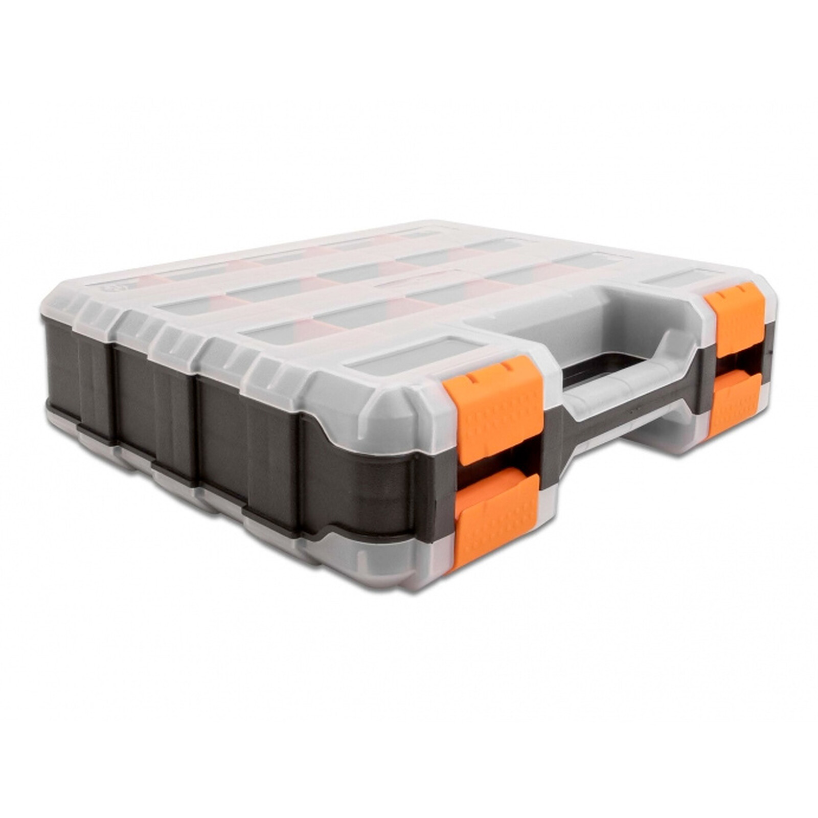 DeLock Boîte de rangement pour vis et accessoires, 34 compartiments Orange/Noir