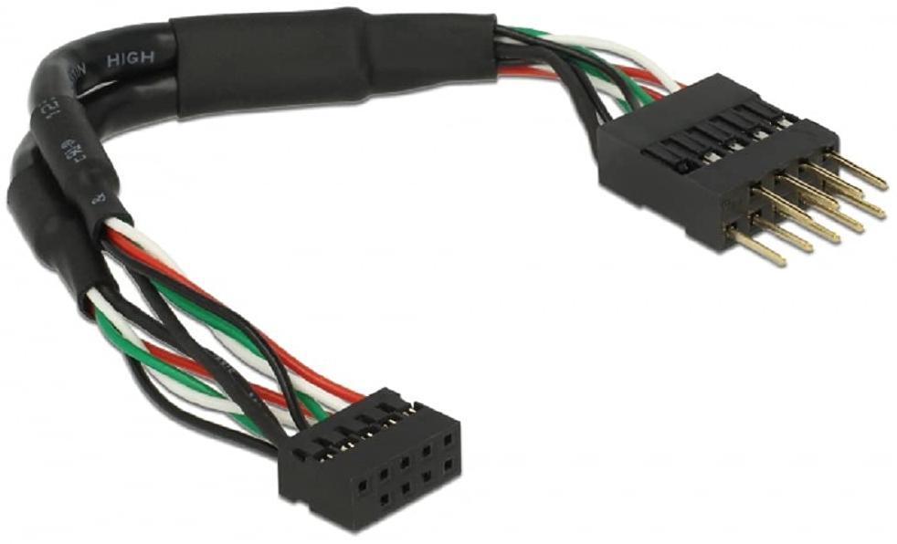 DeLock Rallonge Cable USB 2.0 interne (10 broches) 12cm (Noir)