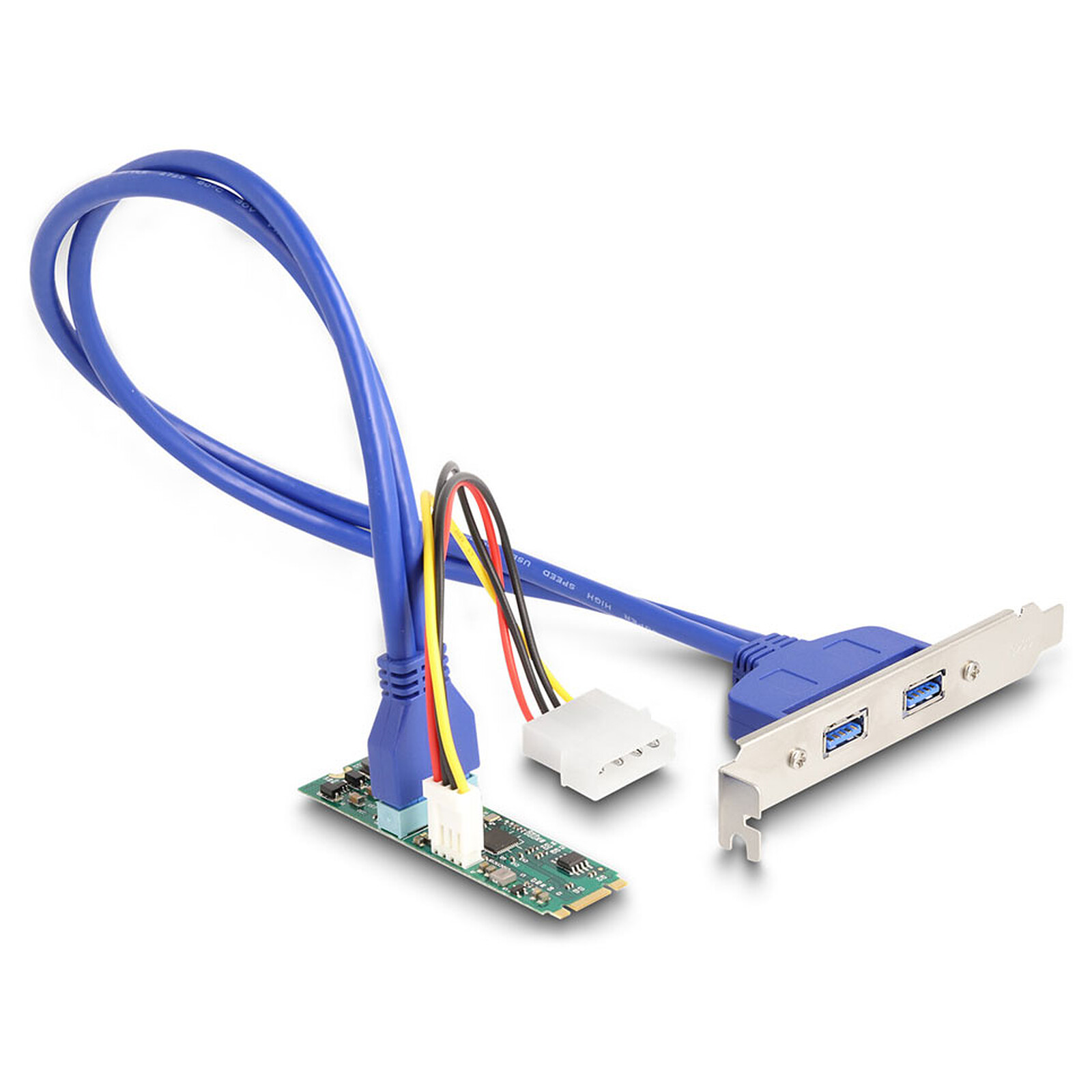 DeLock Adaptateur M.2 Key B+M vers 2x USB 3.0
