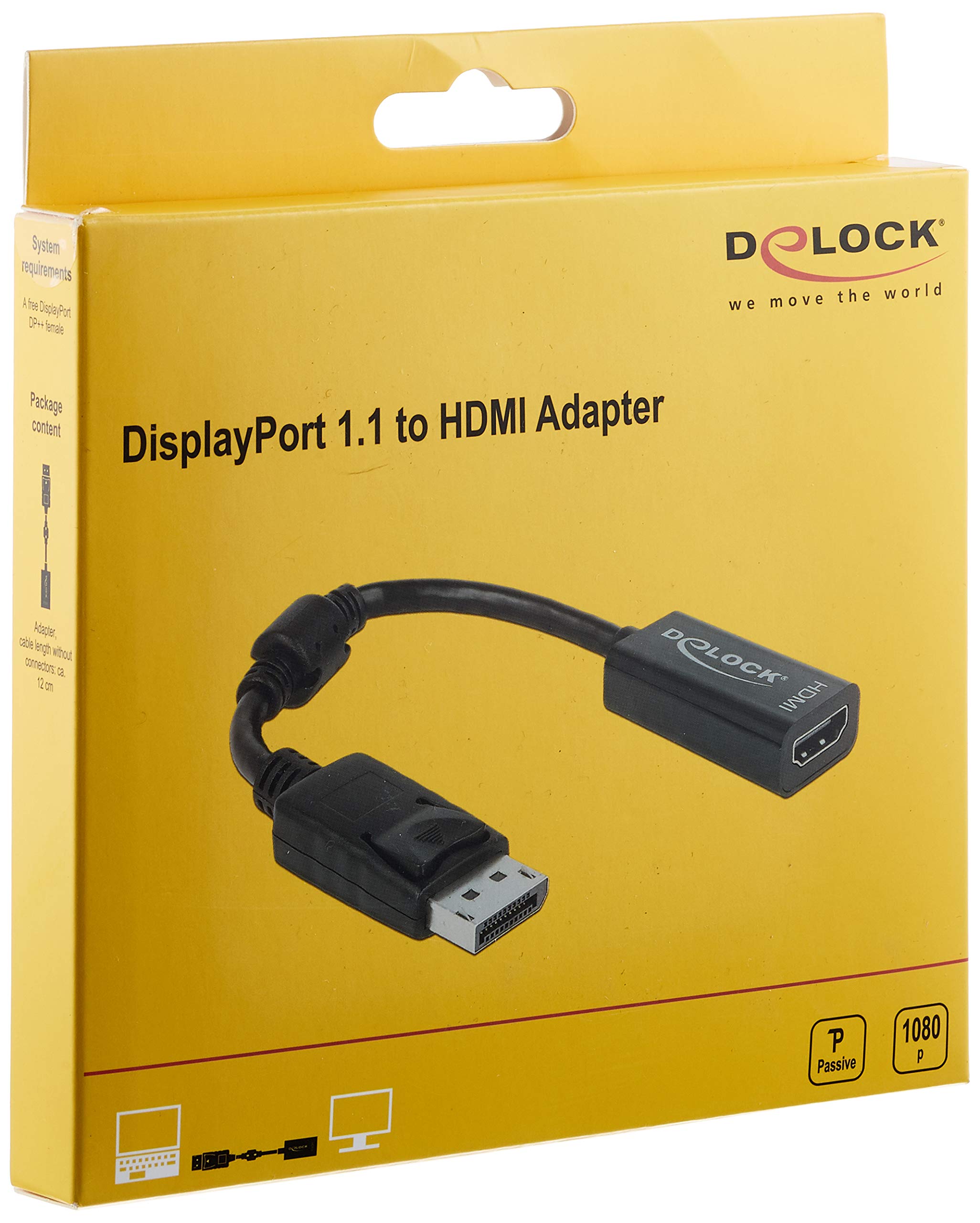 DeLock Adapter DP-Stecker sur HDMI-Buchse