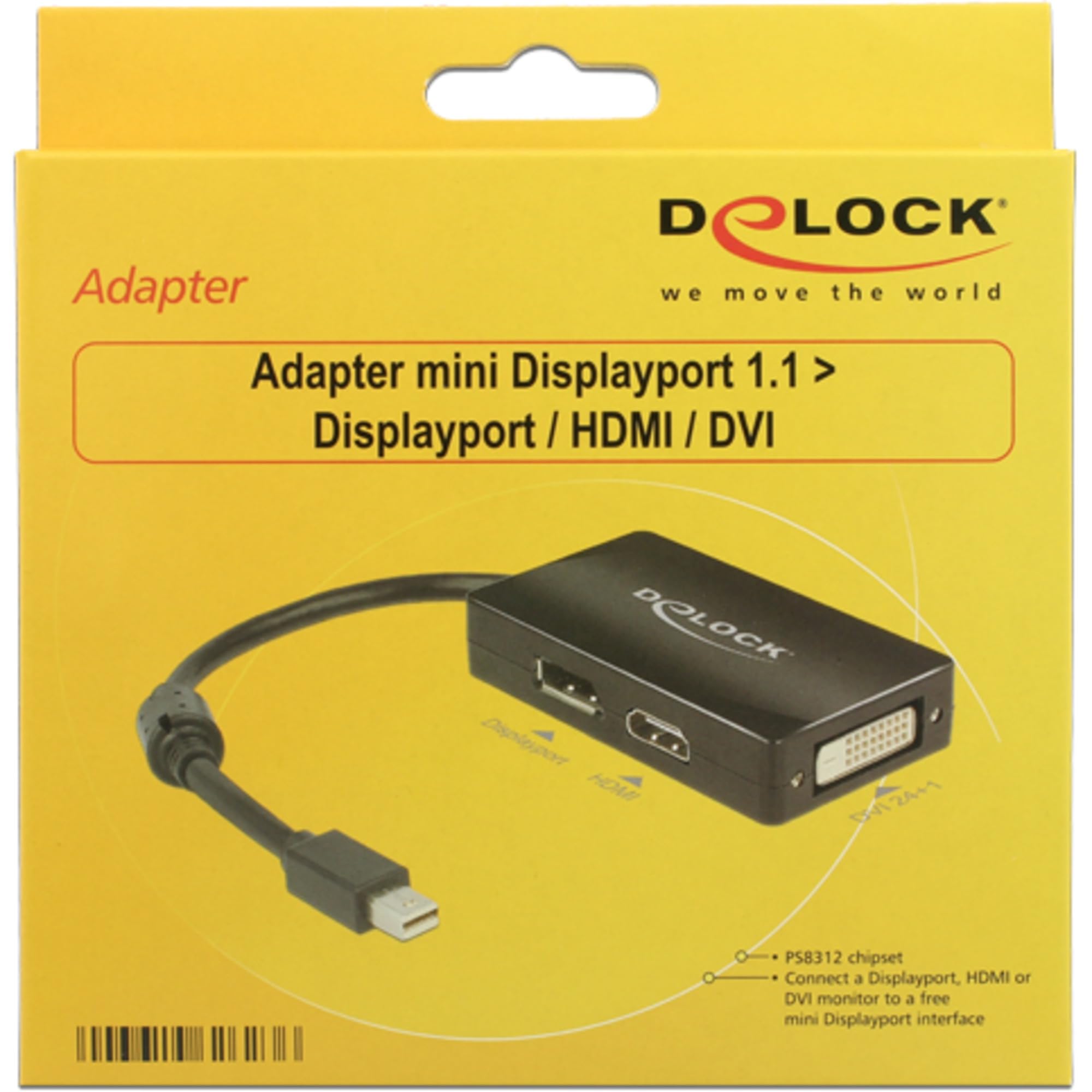 DeLock Adapter MiniDisplayport > DisplayPort / HDMI / DVI