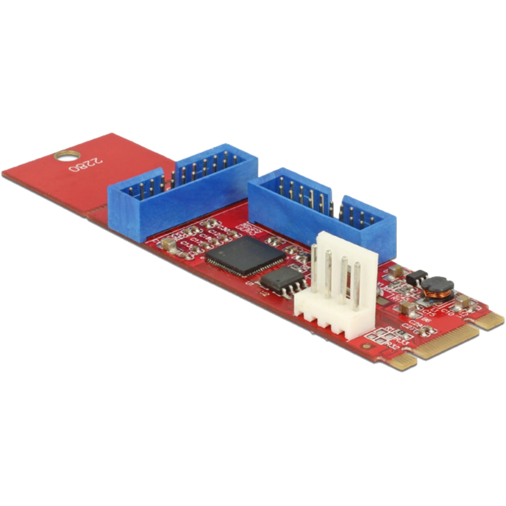 DeLock M.2 Key B+M Stecker > 2 x USB 3.0 Pfostenstecker