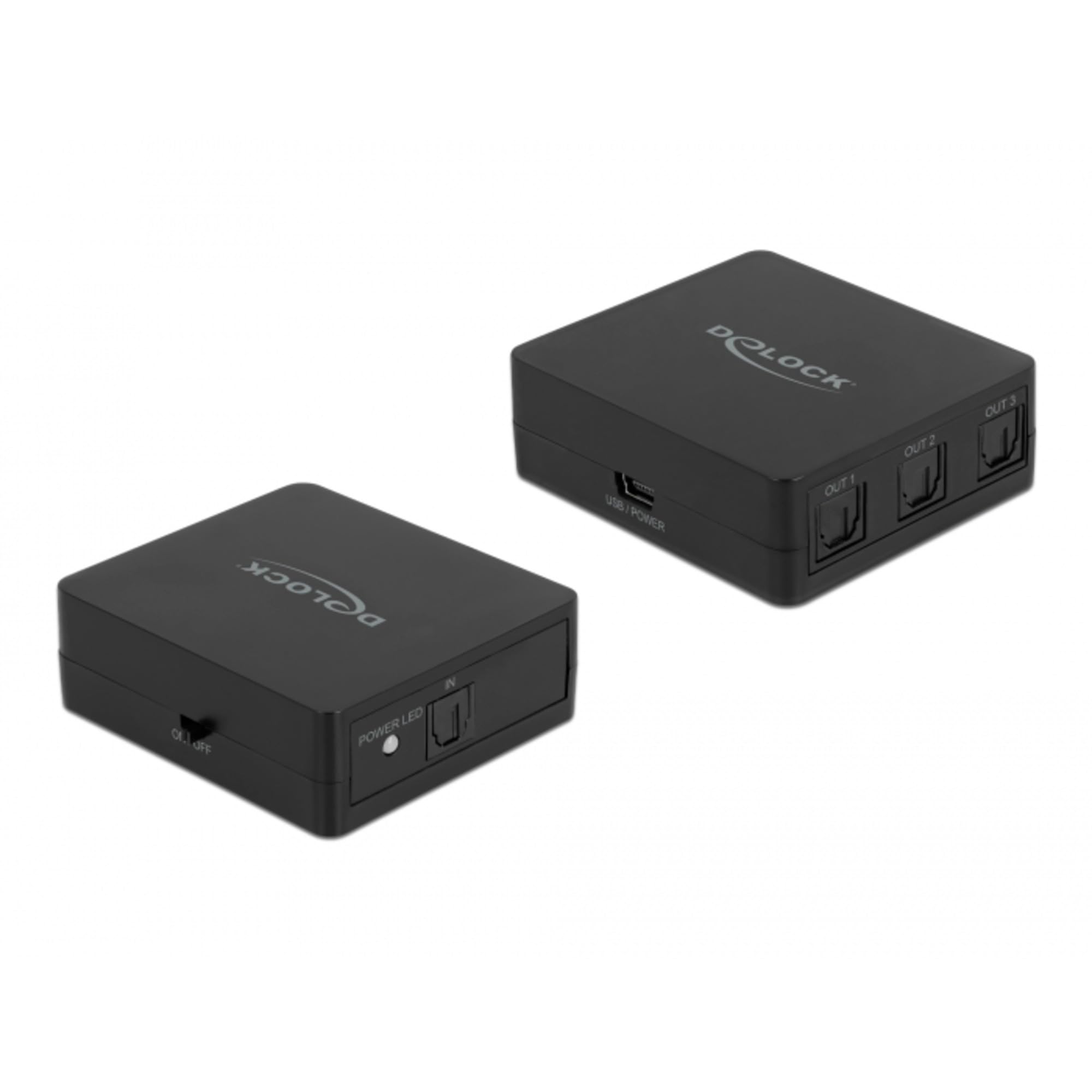 DeLock S/PDIF TOSLINK Splitter 1 In 3 Out