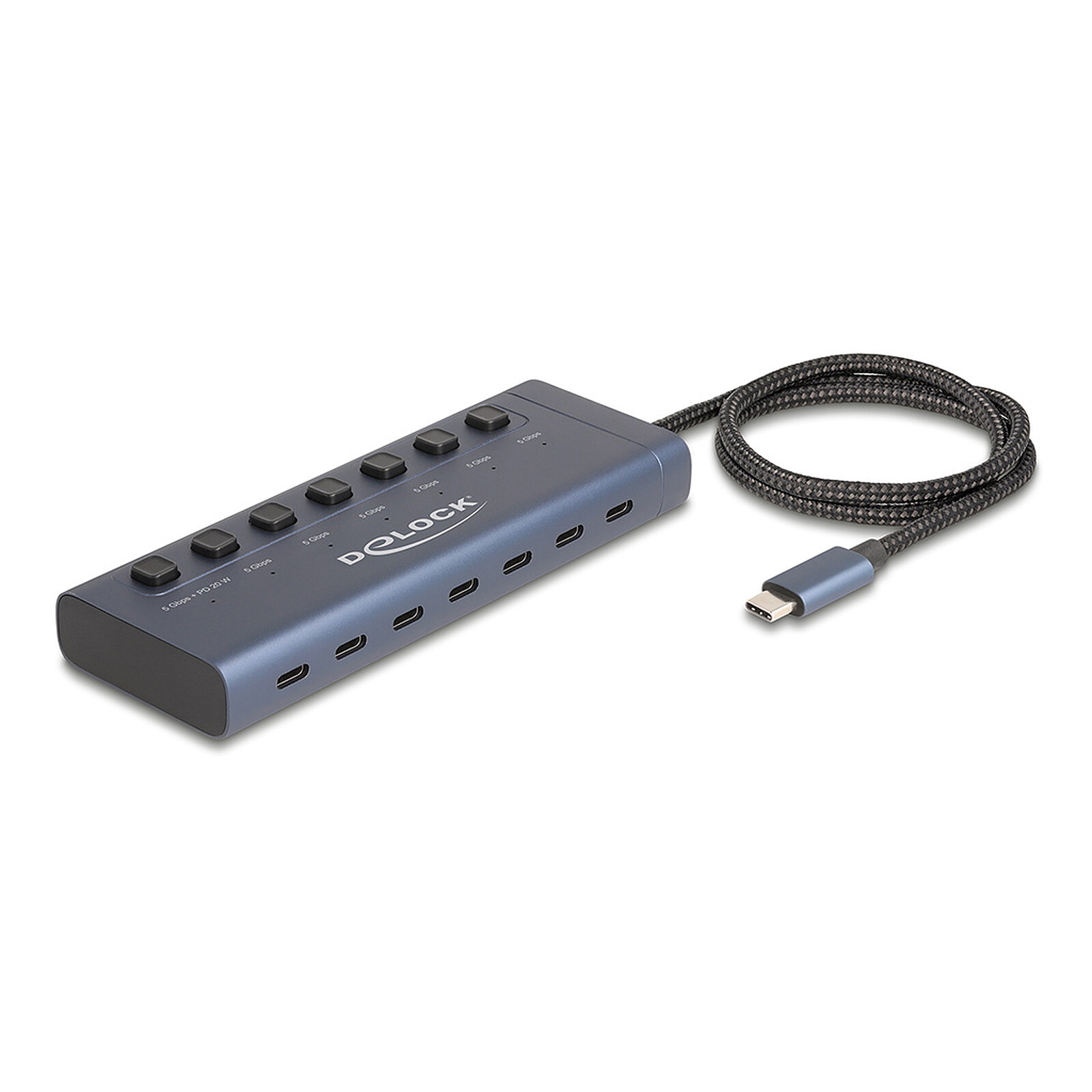 DeLock Hub USB 3.0 Type-C 6x Ports USB-C+ 1x Port USB-C avec Power Delivery 20 W