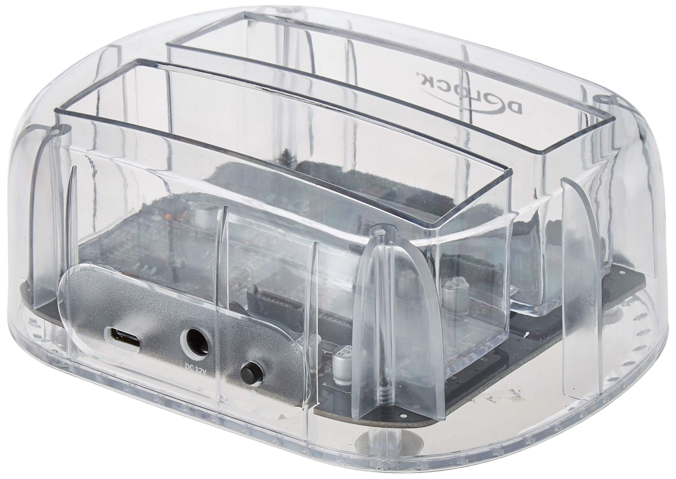 DeLock Station d'accueil USB Type-C pour 2 x SATA HDD / SSD transparent