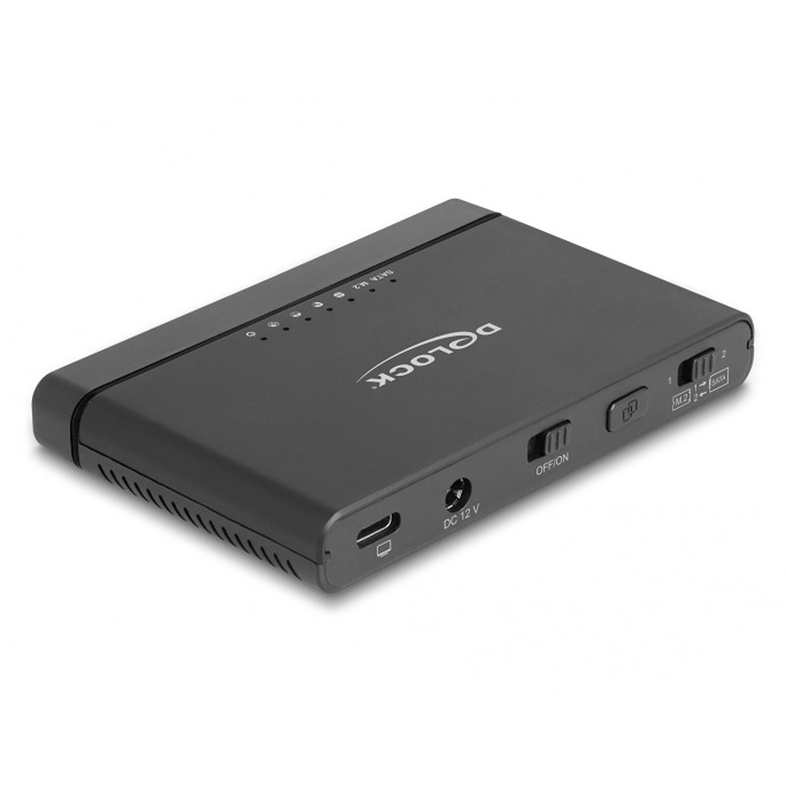 DeLock Convertisseur avec couvercle USB-C pour 1x SSD M.2 NVMe + 1x SATA SSD / HDD avec fonction de Clonage