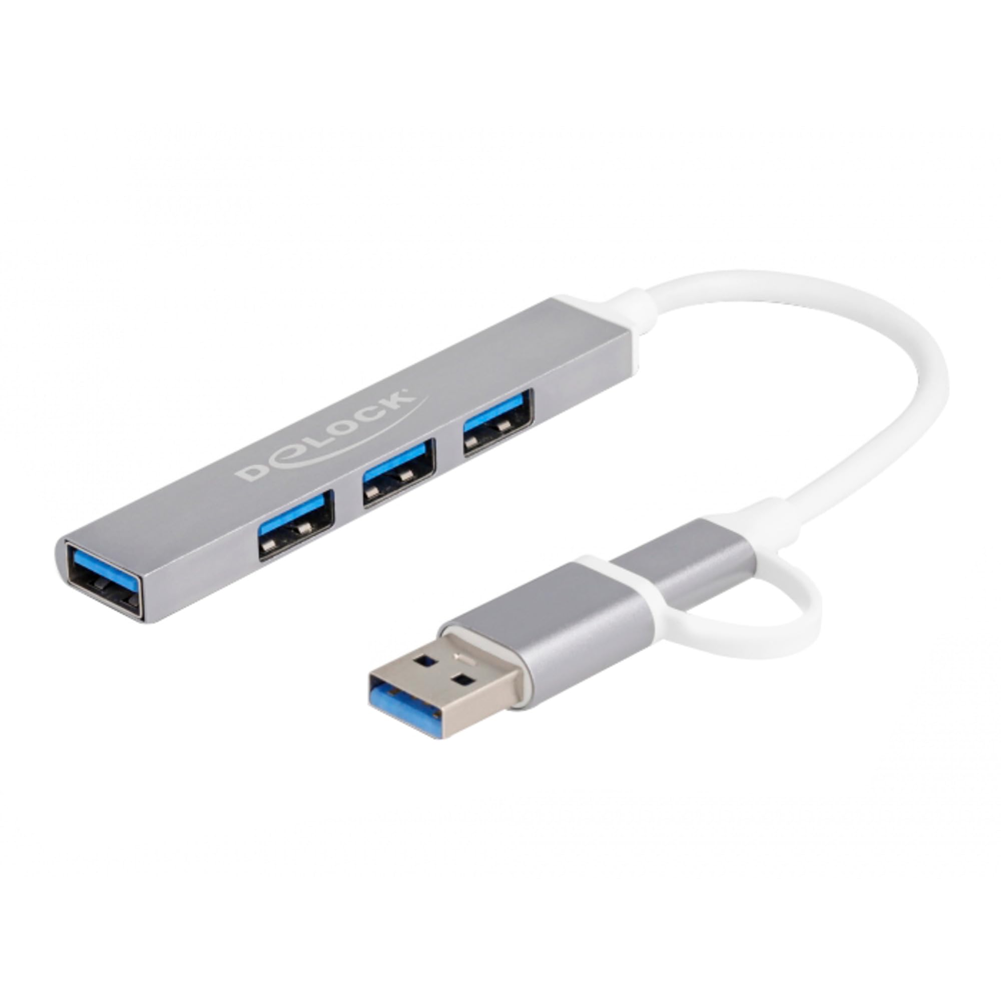 DeLock 4 Port Slim USB Hub avec USB Type-C oder USB Typ-A