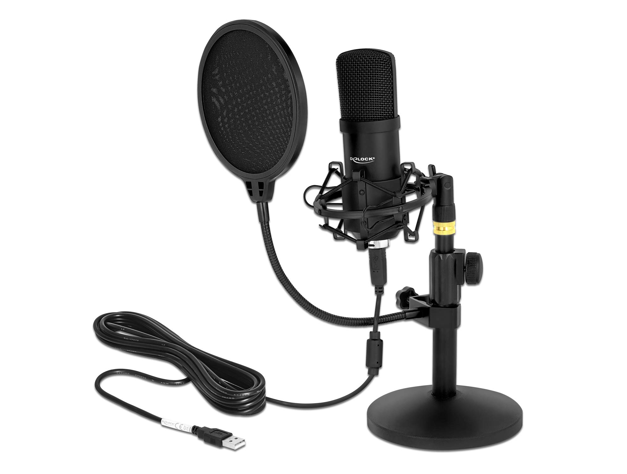 DeLock Set de Microphone Condensateur USB