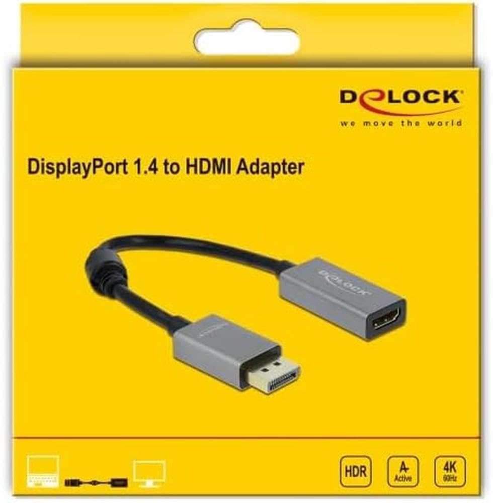 DeLock Aktiver Adapter Displayport 1.4 > HDMI Buchse 4K 60Hz