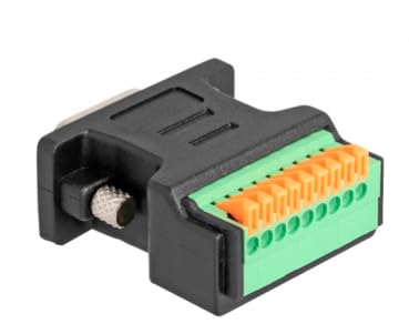 DeLock D-Sub 9 Pin Stecker > Terminalblock Adapter avec Drucktaster