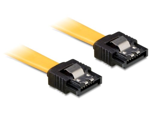 DeLock DELOCK SATA-Kabel SATA III -> SATA St/St 0.10m gelb Clips