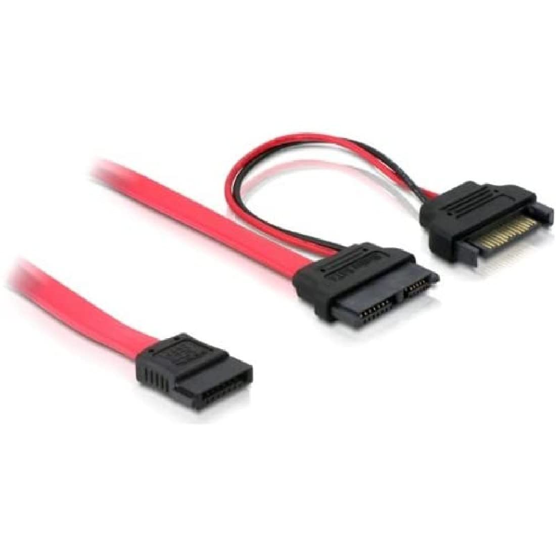 DeLock Adapterkabel Slim SATA 13-Pin > 7-Pin + 15 Pin