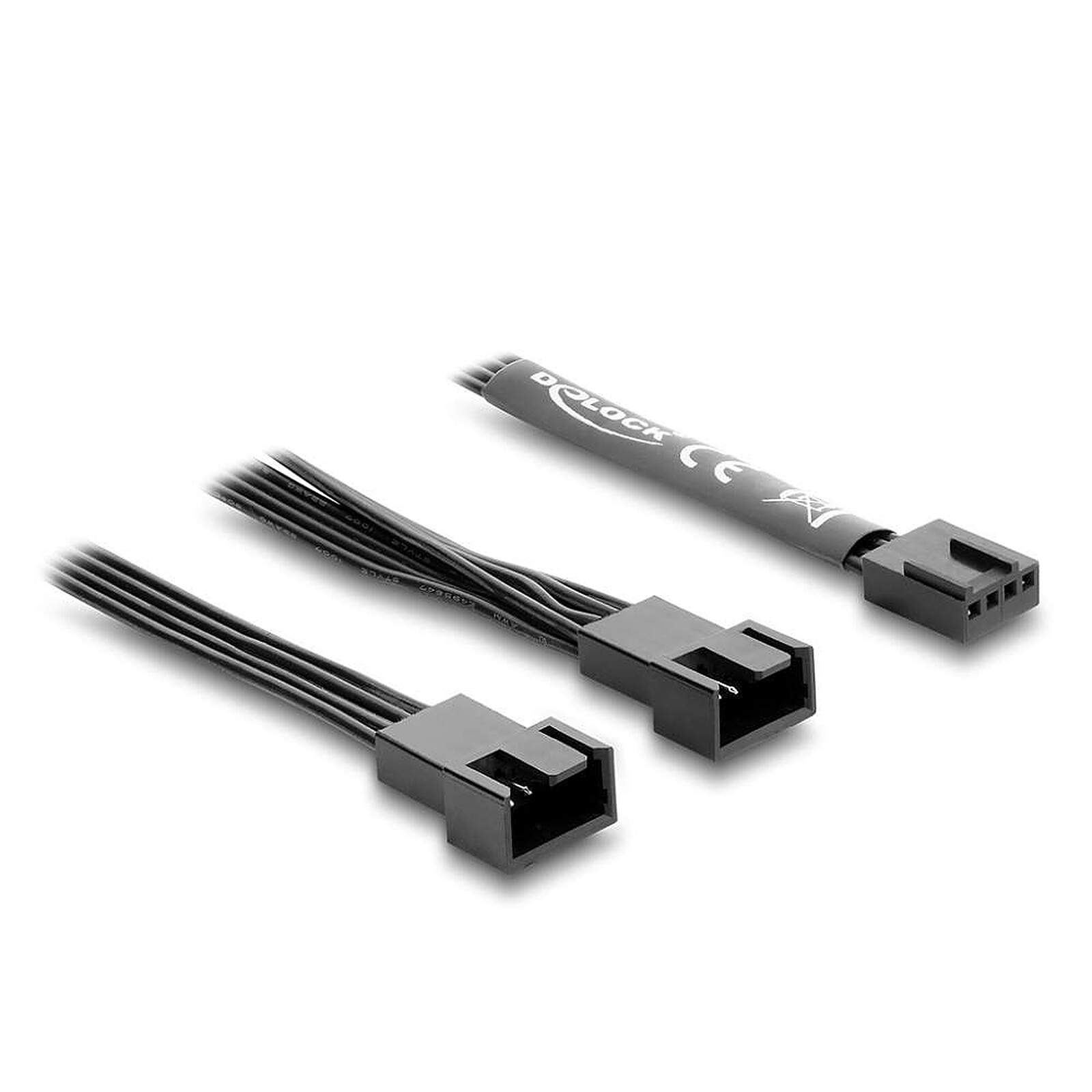 DeLock Delock Y-Lüfterkabel 1 x 4 Pin PWM Buchse zu 2 x 4 Pin PWM Stecker schwarz ? 50 cm Länge mit 20 cm Abzweigen