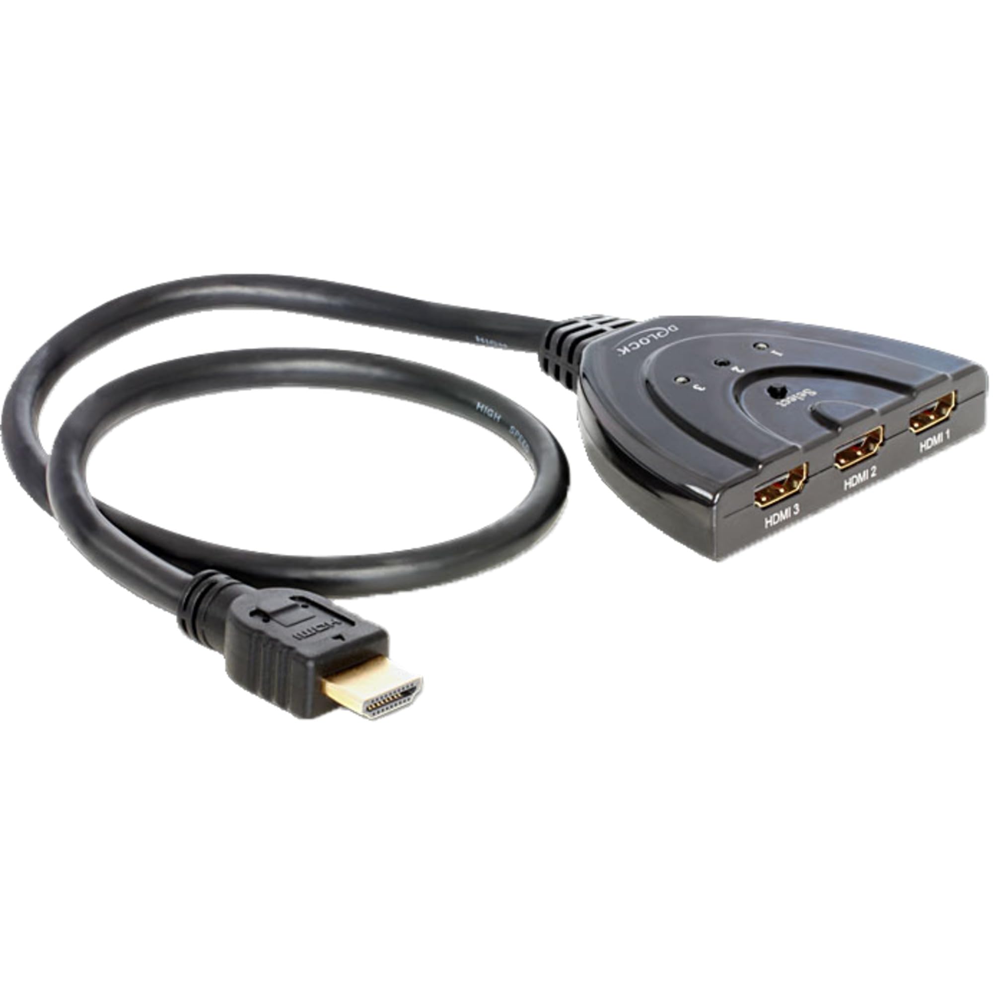 DeLock HDMI Switch HDMI-A Stecker > 3x HDMI-A Buchse