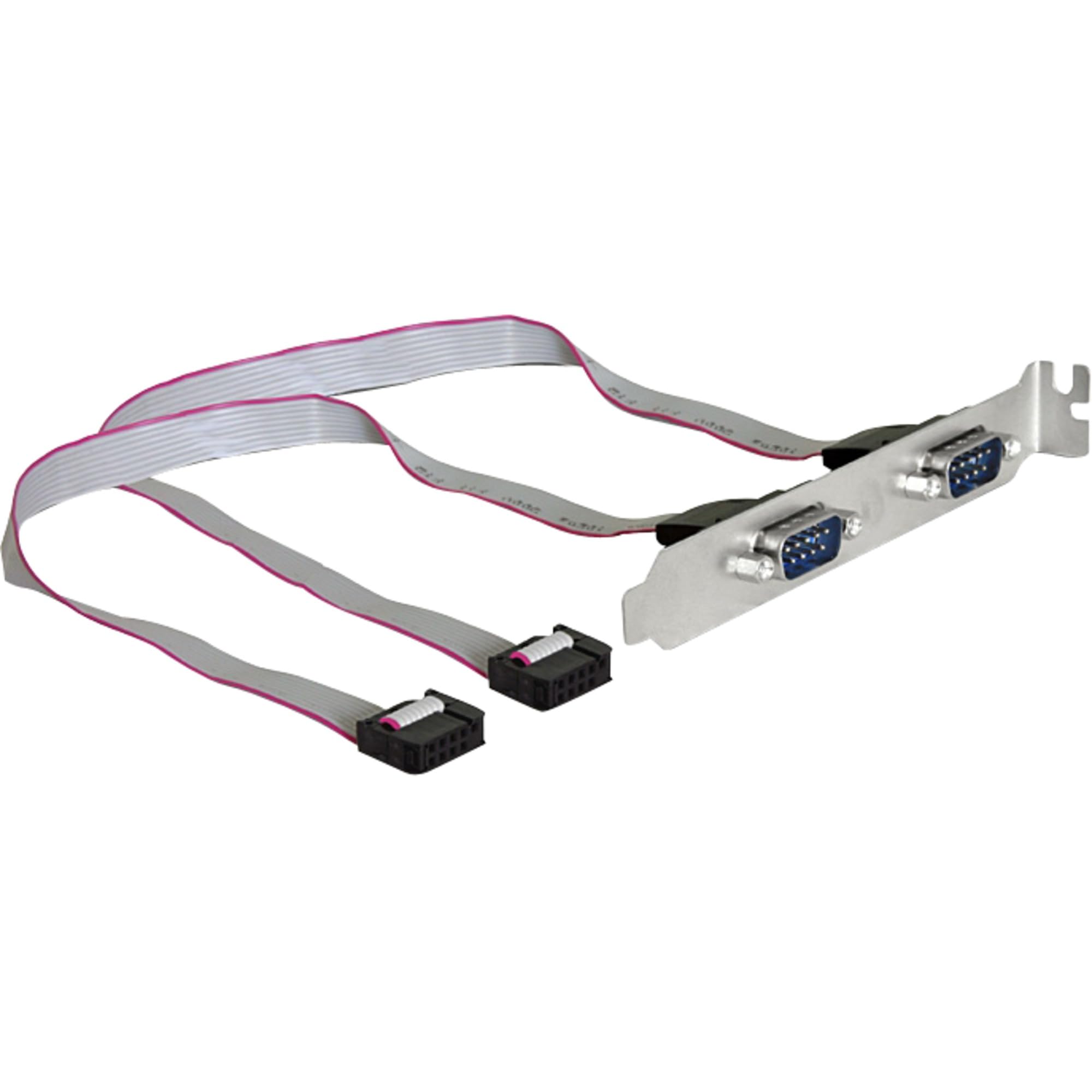 DeLock Slotblende 2x Seriell 9 Pin Header > 2x Seriell 9 Pin Stecker