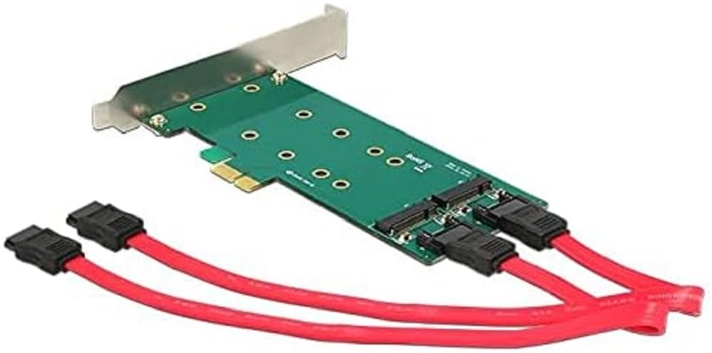 DeLock PCIe x1 > 2 x M.2 Key B Low Profi