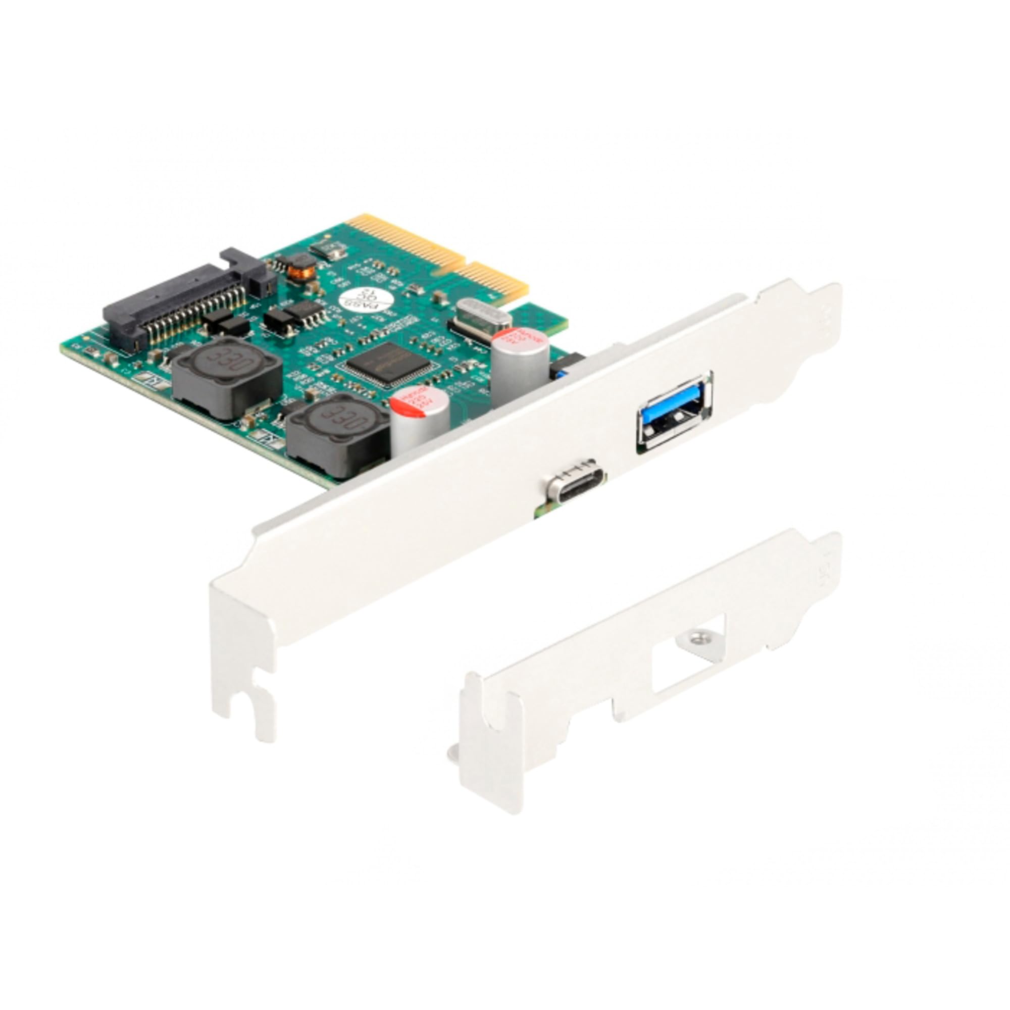 DeLock PCI Express x4 Karte à 1 x extern USB 10 Gbps Type-C Buchse + 1 x extern USB 10 Gbps Typ-A Buchse