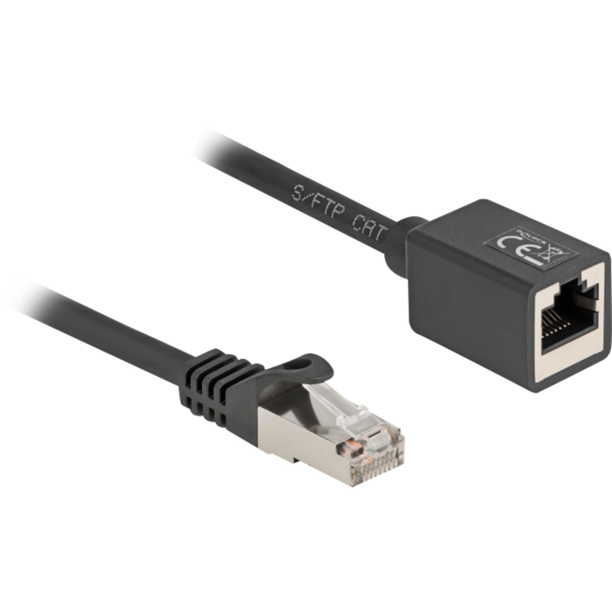 DeLock Netzwerk Verlängerungskabel RJ-45 Stecker > RJ-45 Buchse Cat.6a S/FTP