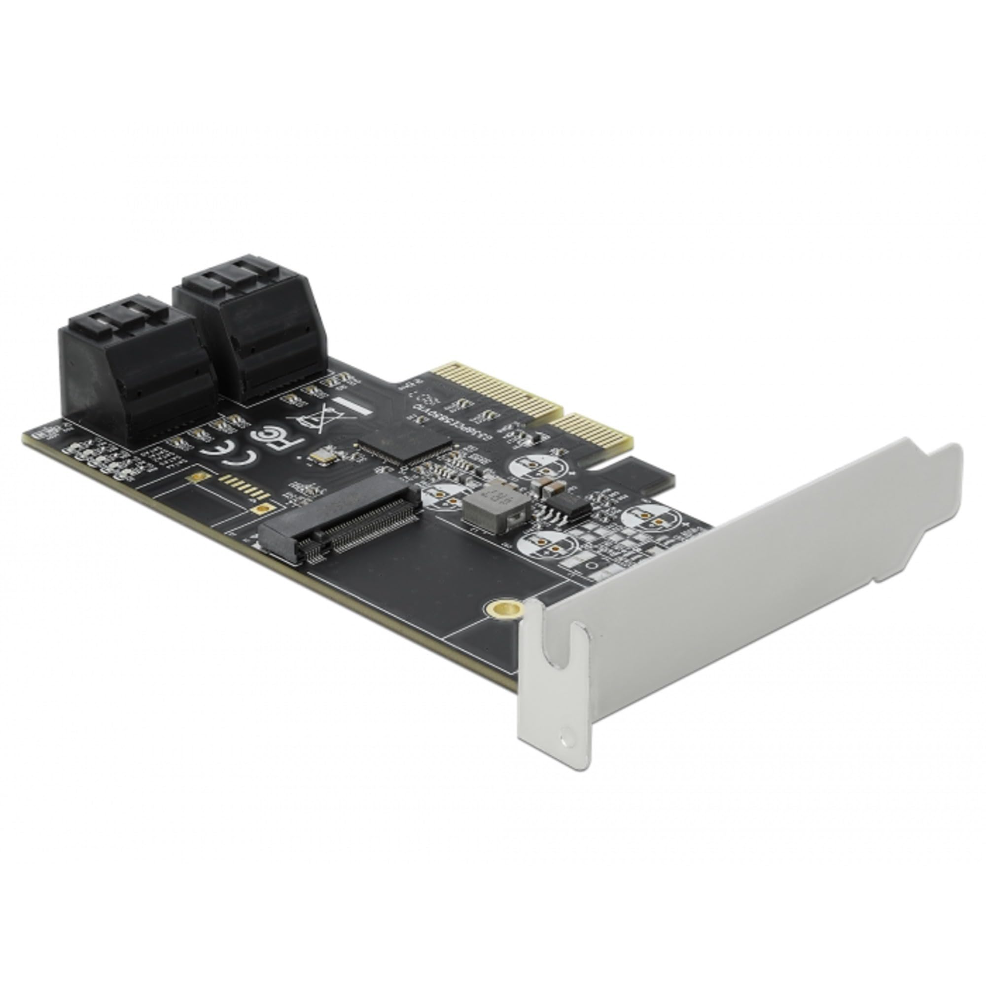 DeLock 4 Port SATA et 1 Slot M.2 Key B PCI Express x4 Karte - Low Profile Formfaktor