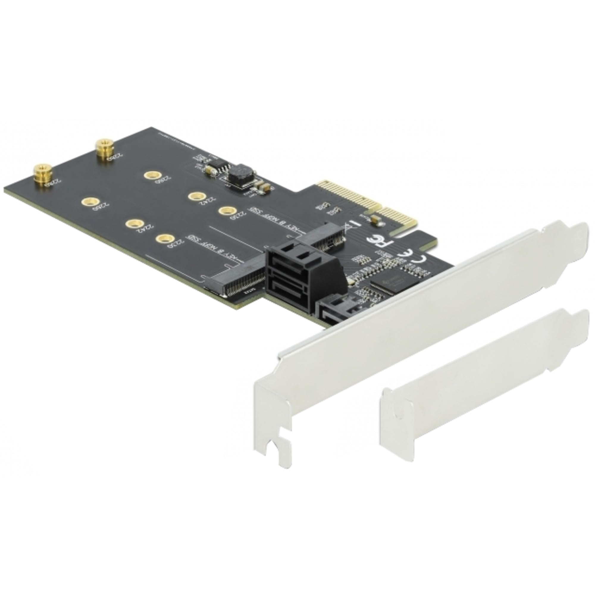 DeLock 3 Port SATA + M.2 Key B PCIe x4 Low Profile