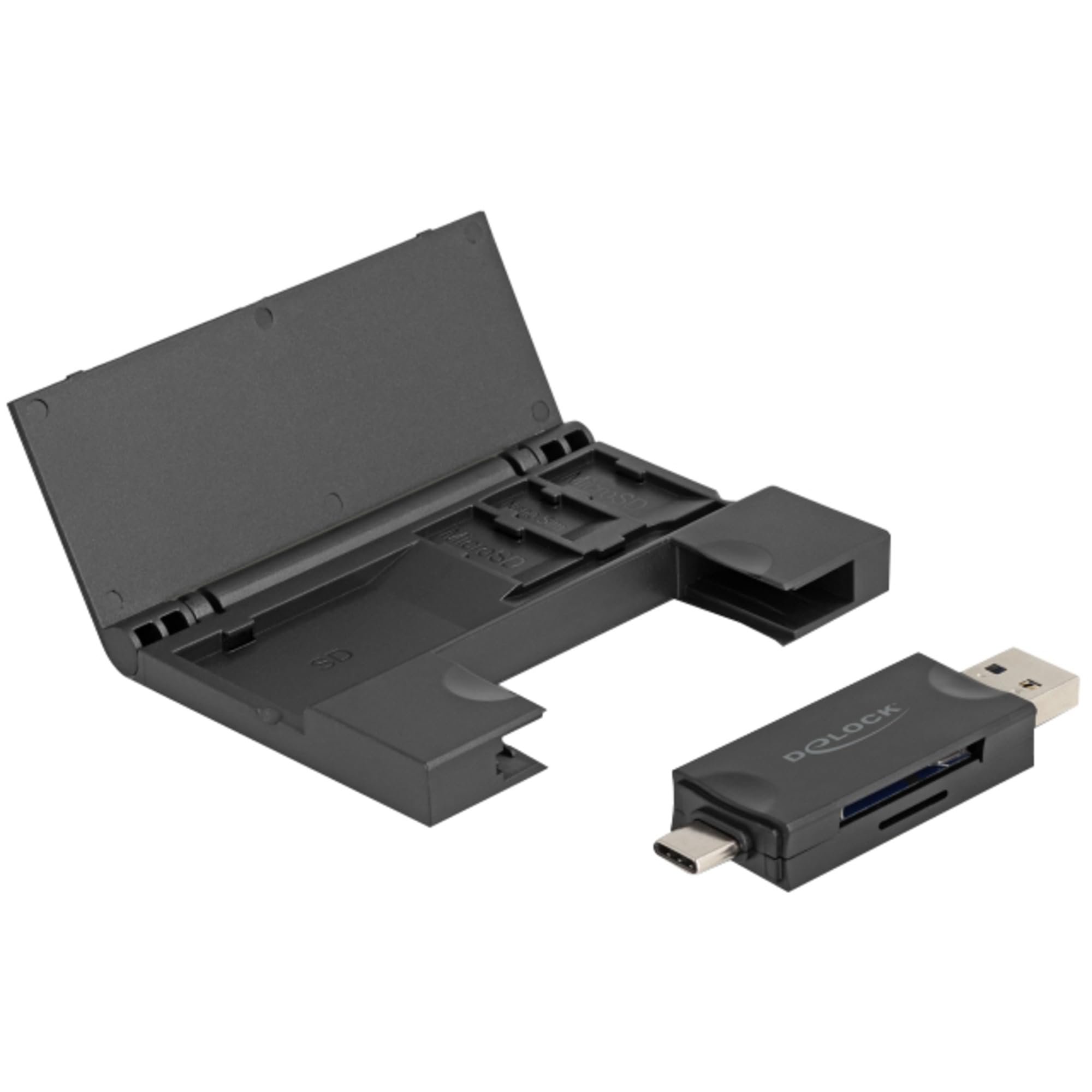 DeLock Card Reader USB 5 Gbps USB Type-C / Typ-A pour SD