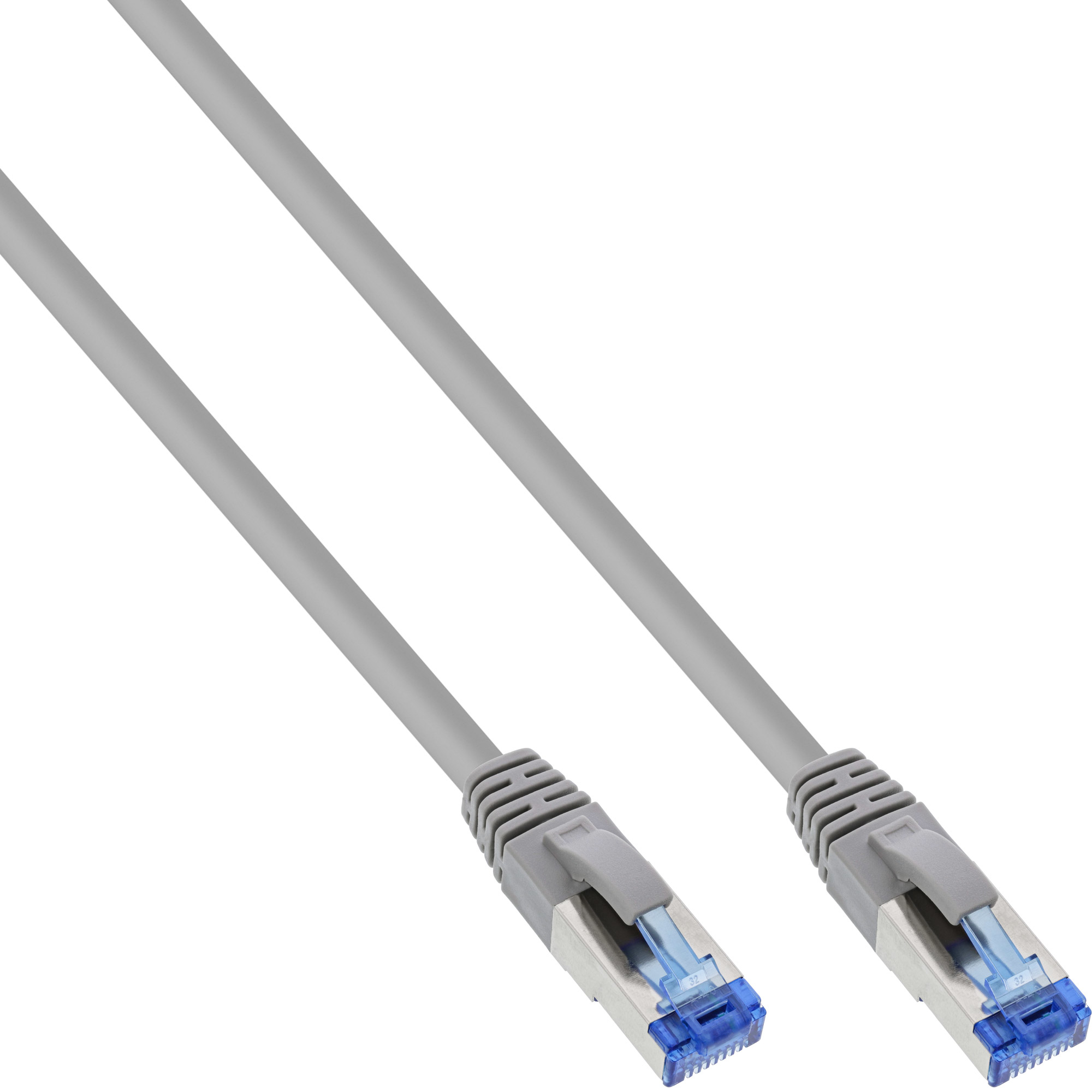 InLine Patchkabel Cat.6A, S/FTP (PiMf), 500MHz, gris