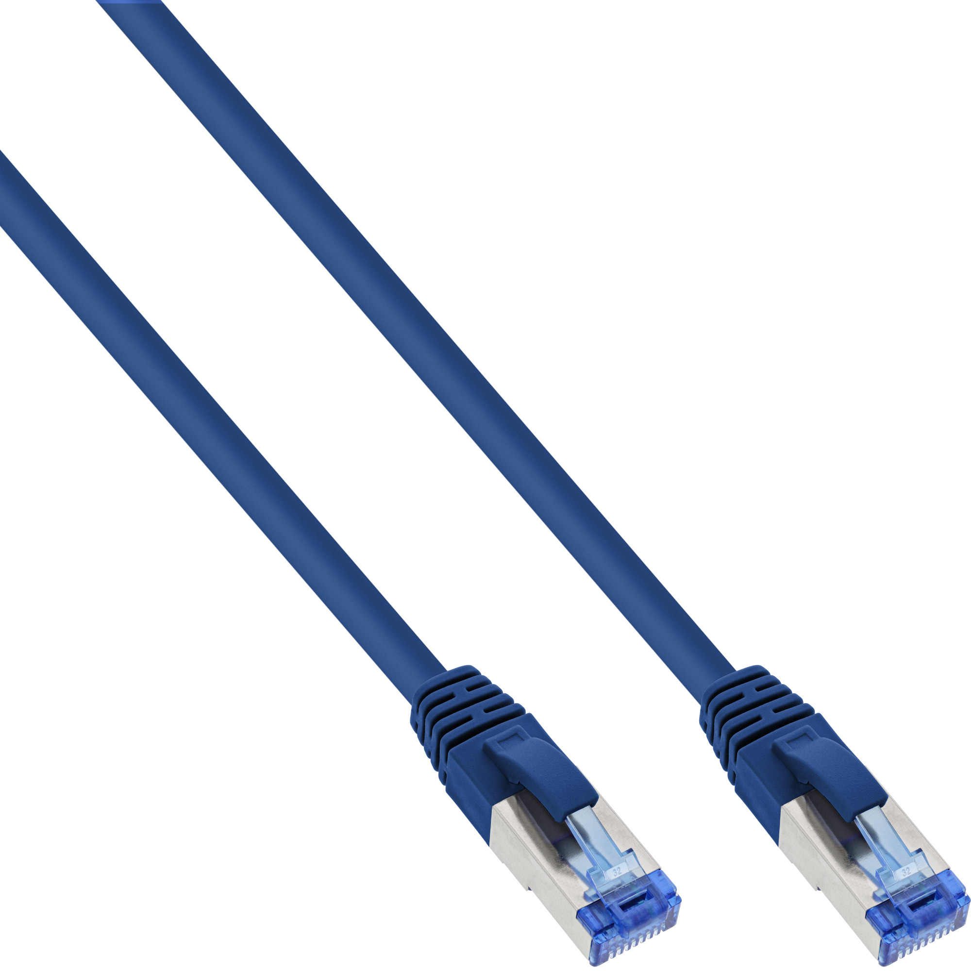 InLine Patchkabel Cat.6A, S/FTP (PiMf), 500MHz, bleu