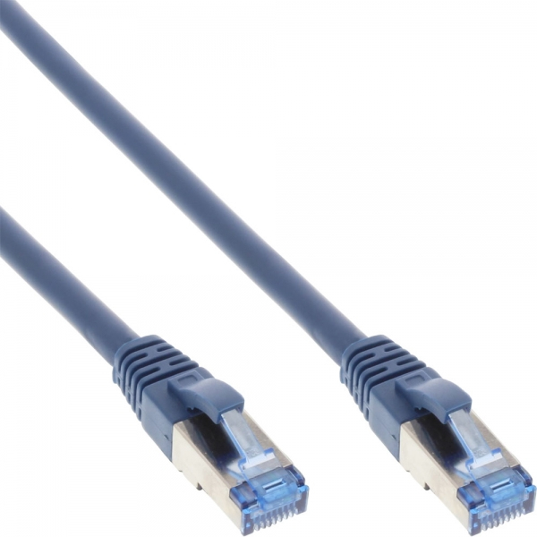 InLine Patchkabel Cat.6A, S/FTP (PiMf), 500MHz, bleu