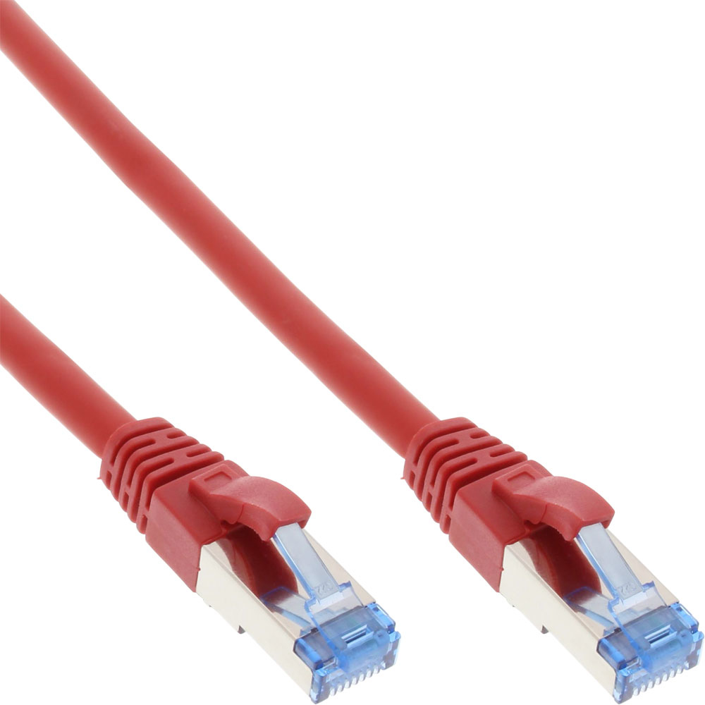 InLine Patchkabel Cat.6A, S/FTP (PiMf), 500MHz, rouge