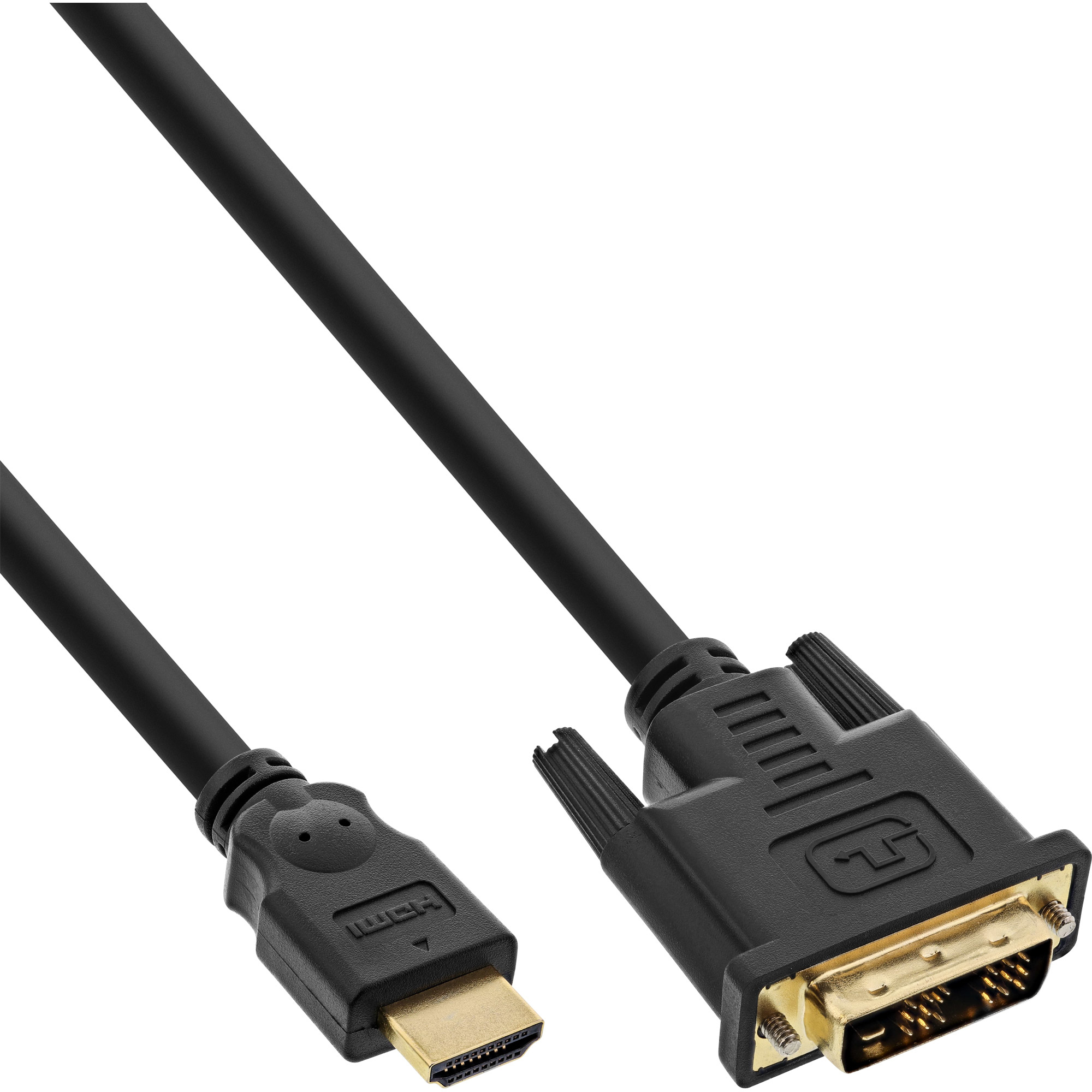 InLine HDMI à DVI Adapter Kabel High Speed, vergoldet, noir