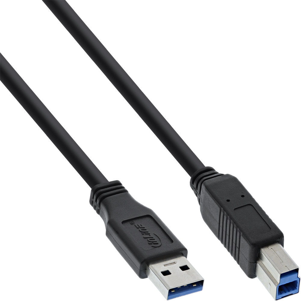 InLine USB 3.0 Kabel, A sur B, noir