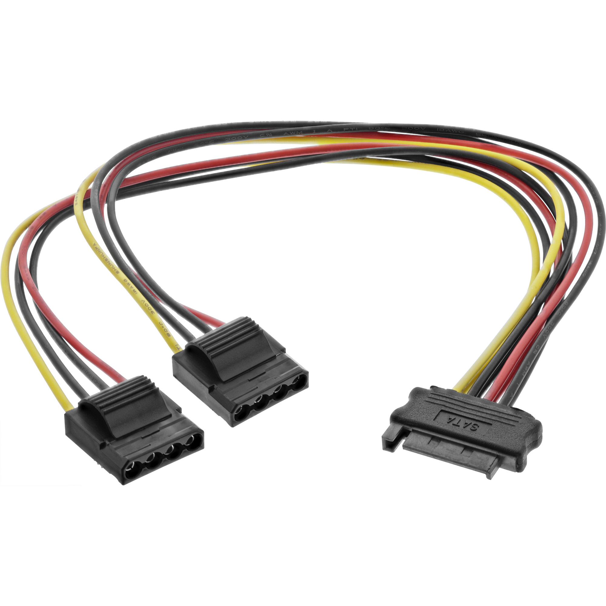 InLine SATA Strom-Y-Kabel sur 2x 4-Pol Molex