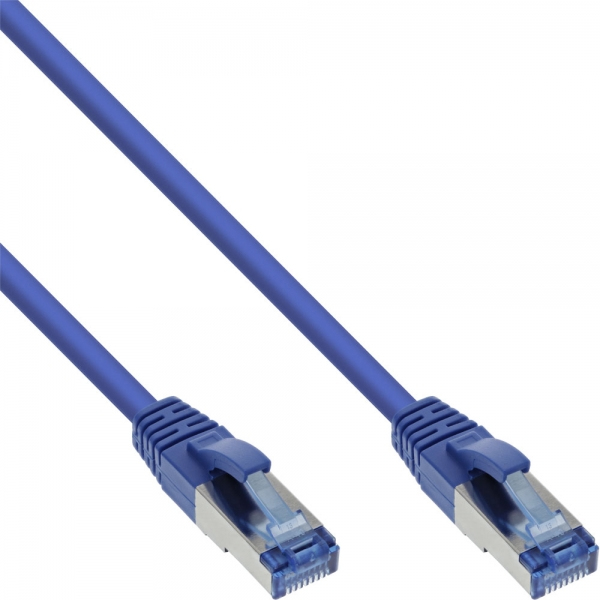 InLine Patchkabel Cat.6A, S/FTP (PiMf), 500MHz, bleu
